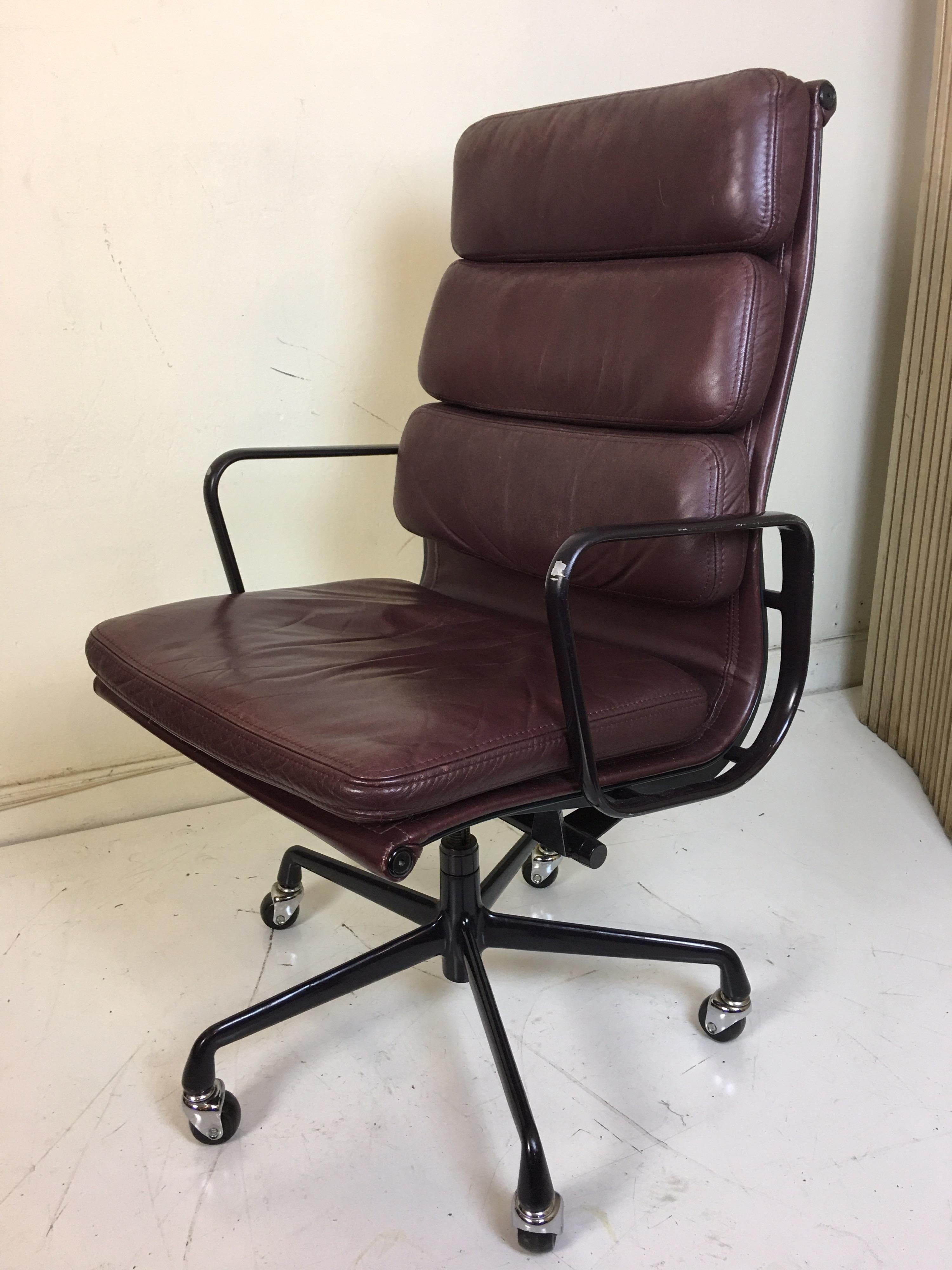 American Charles Eames for Herman Miller Leather Soft Pad Chair