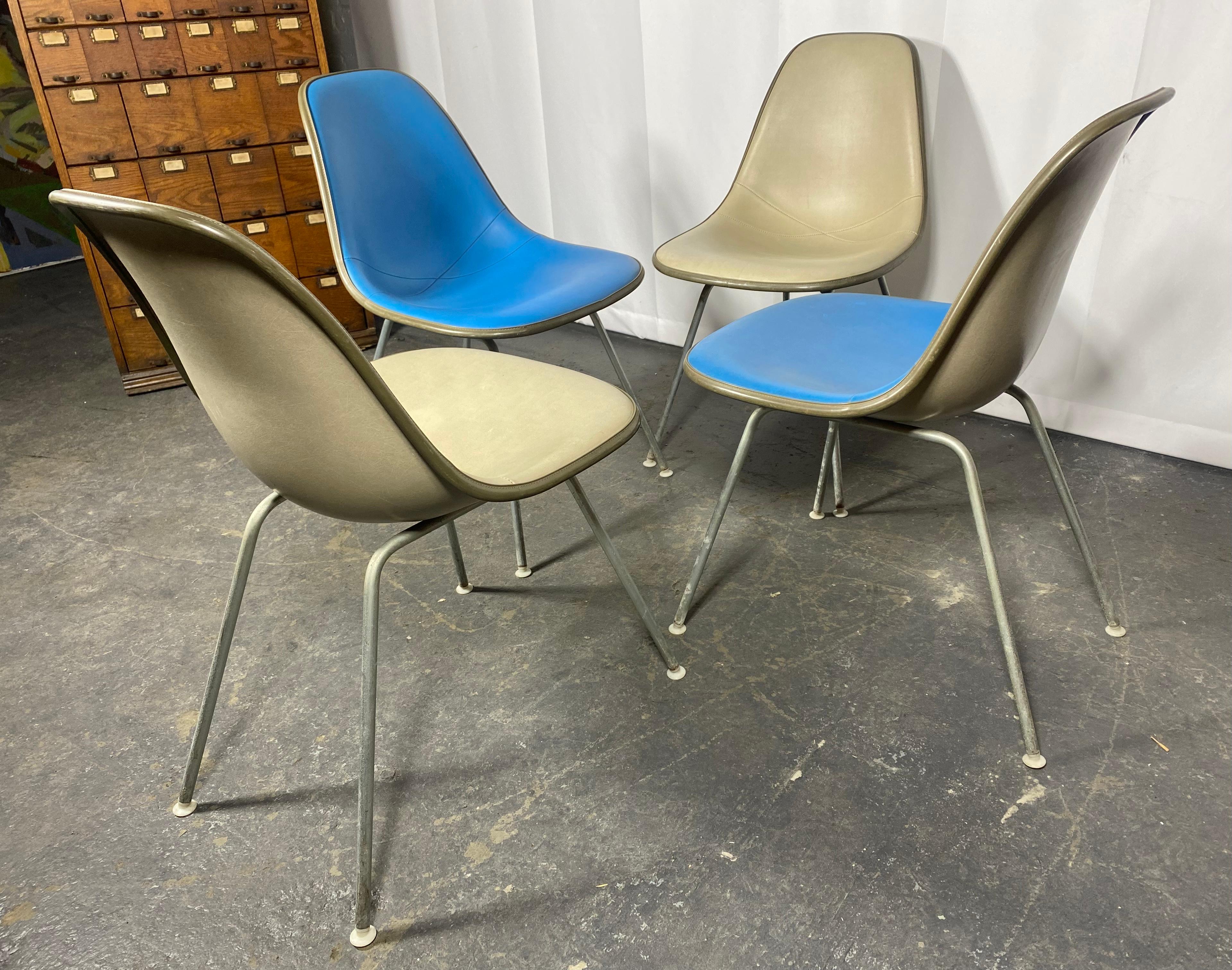 Mid-Century Modern Charles Eames for Herman Miller Padded Shell Chairs (scoop chair)
