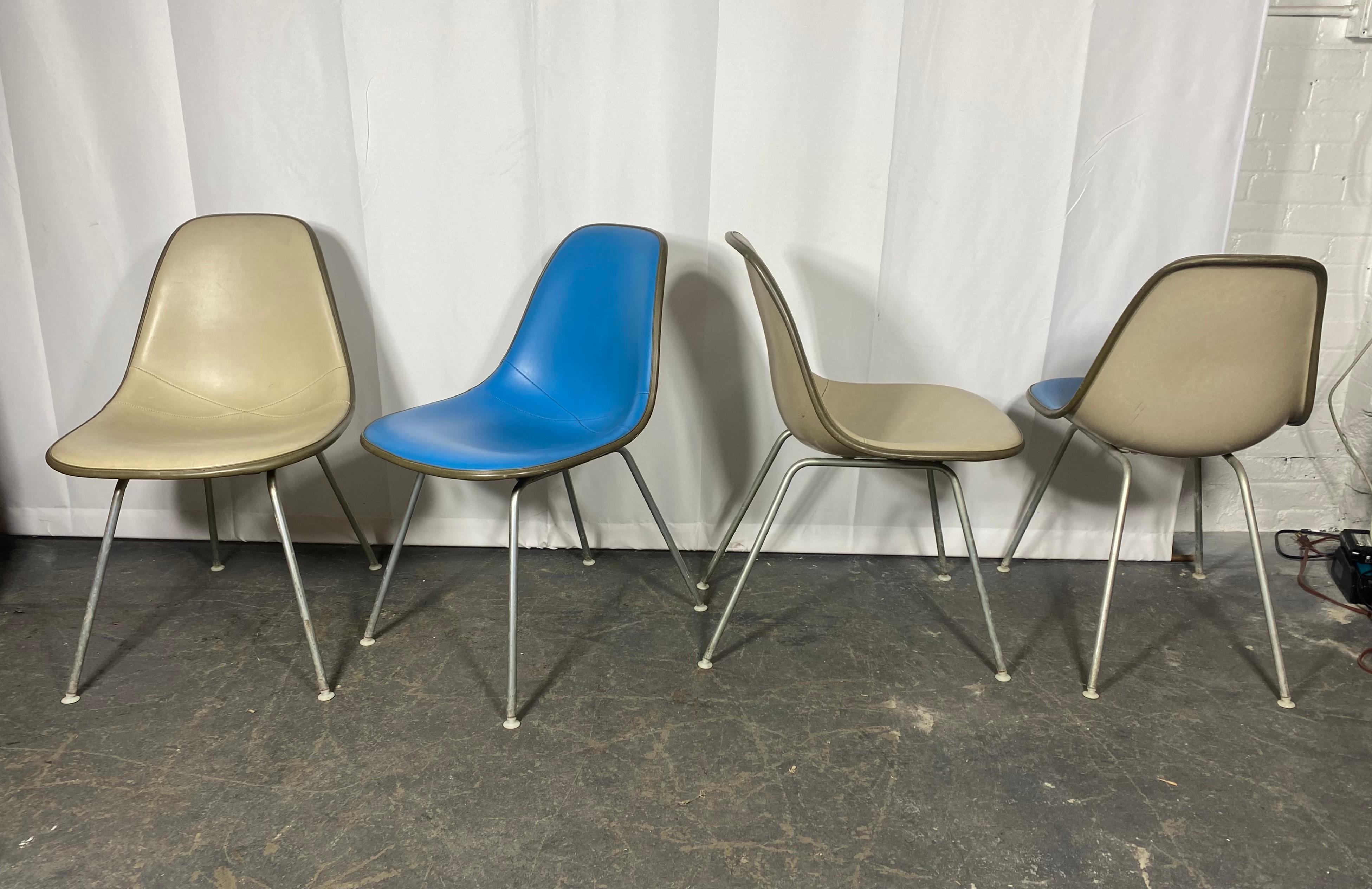 Metal Charles Eames for Herman Miller Padded Shell Chairs (scoop chair)