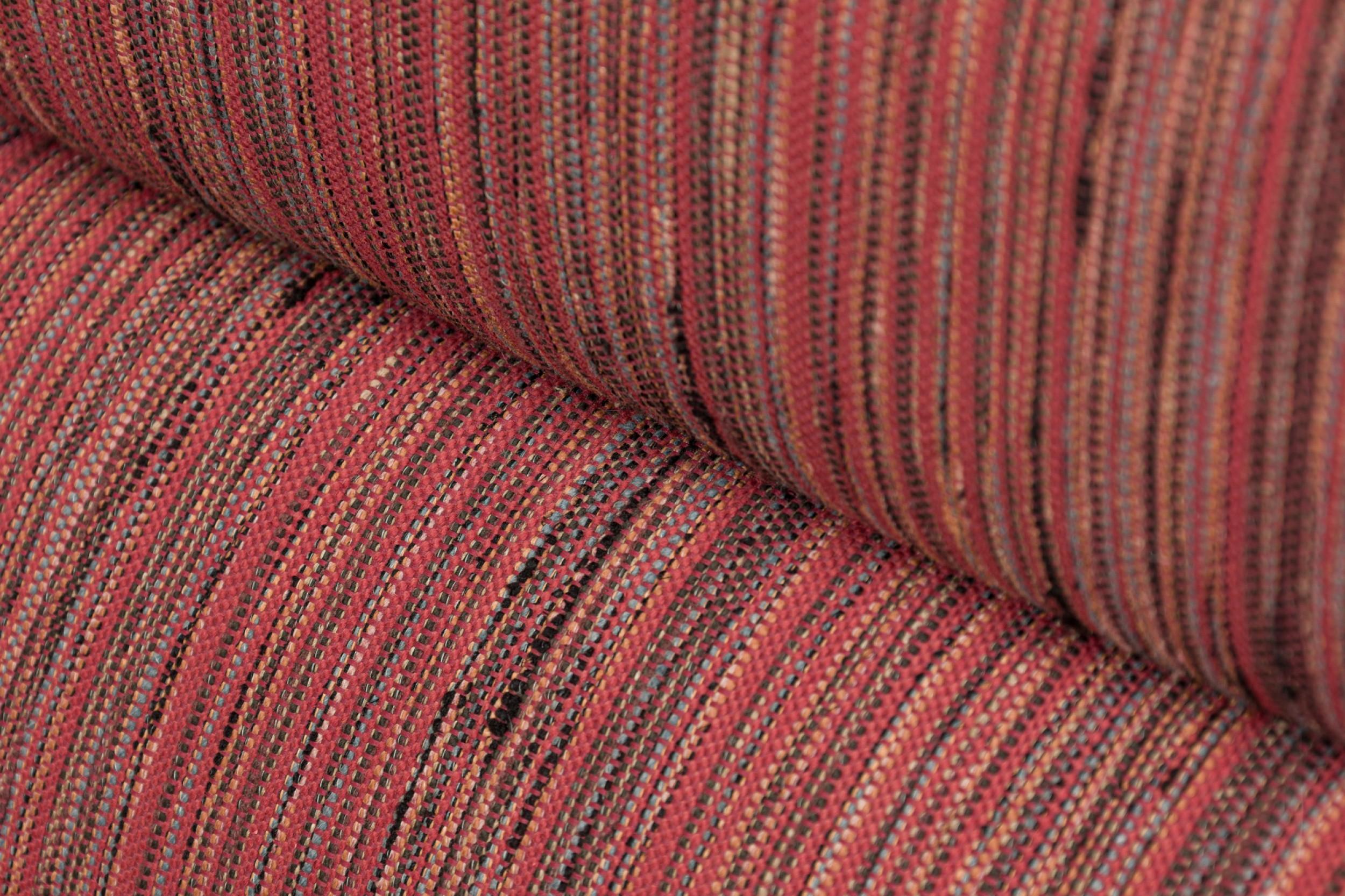Charles Eames für Herman Miller Rotes und rosafarbenes gepolstertes Chrom ''Sofa Compact'' im Angebot 2