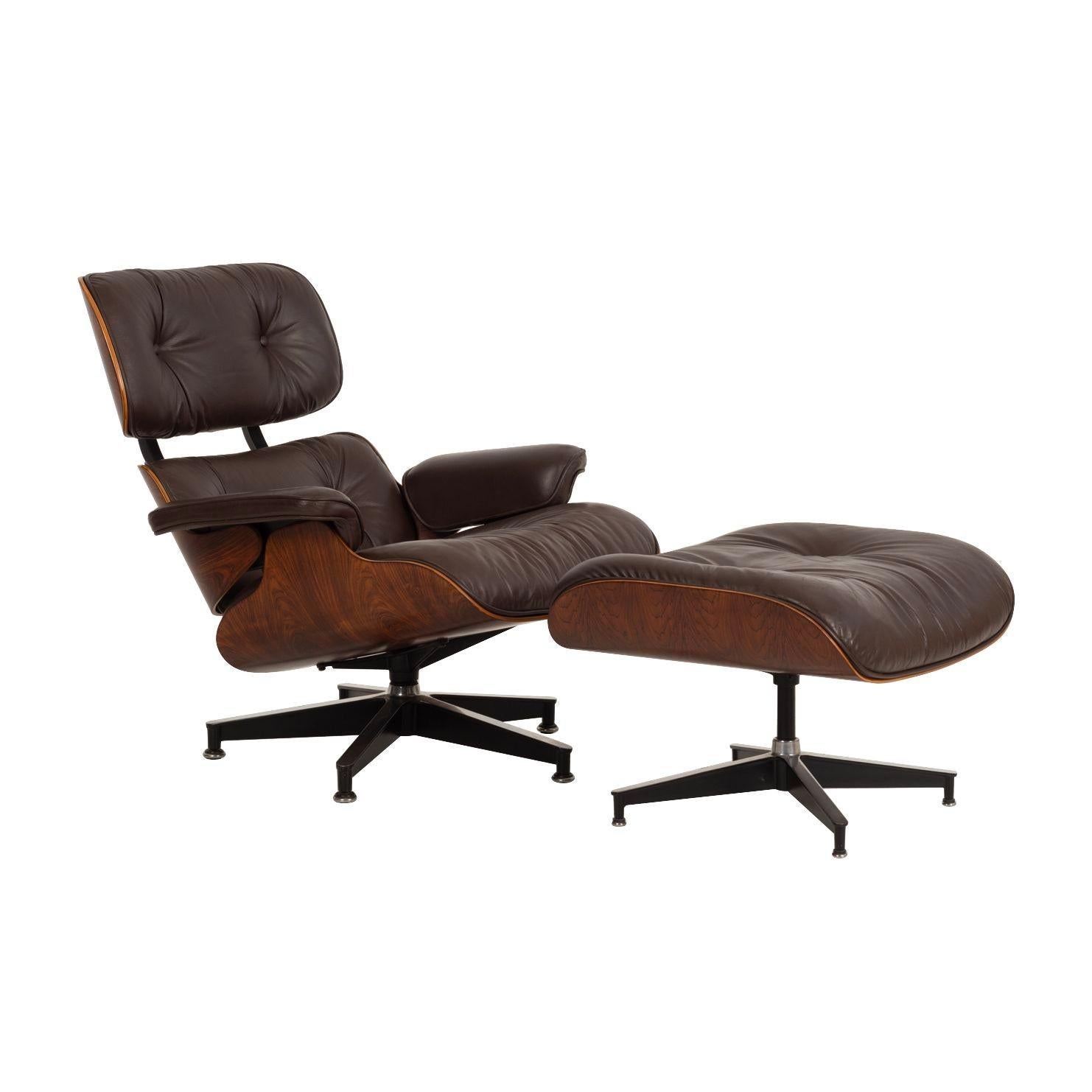 Charles Eames para Herman Miller Silla y otomana Rosewood 670/671, 1960 en venta 5