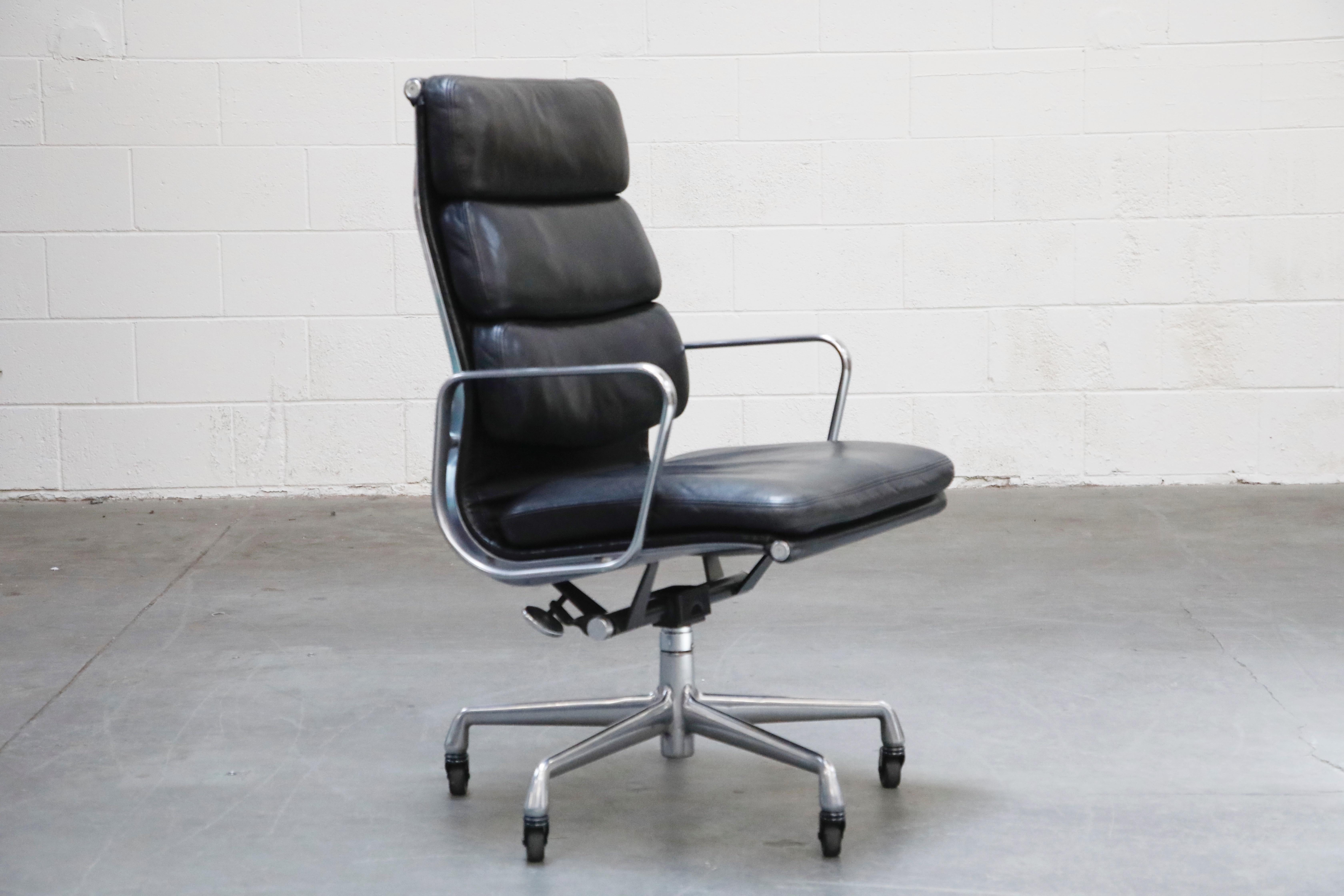 Mid-Century Modern Charles Eames for Herman Miller Soft-Pad Executive Desk Chairs, Signed