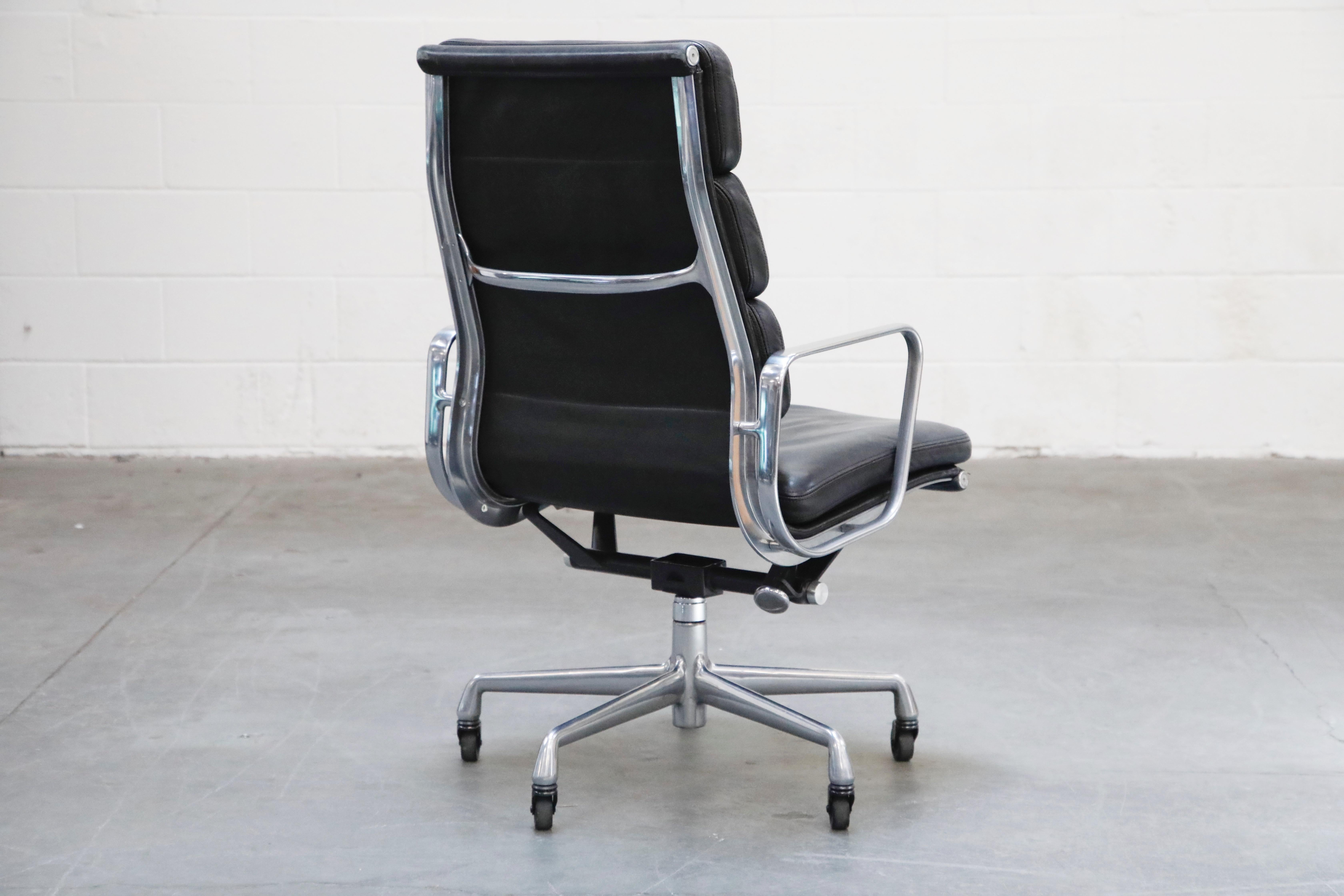 Charles Eames for Herman Miller Soft-Pad Executive Desk Chairs, Signed In Good Condition In Los Angeles, CA