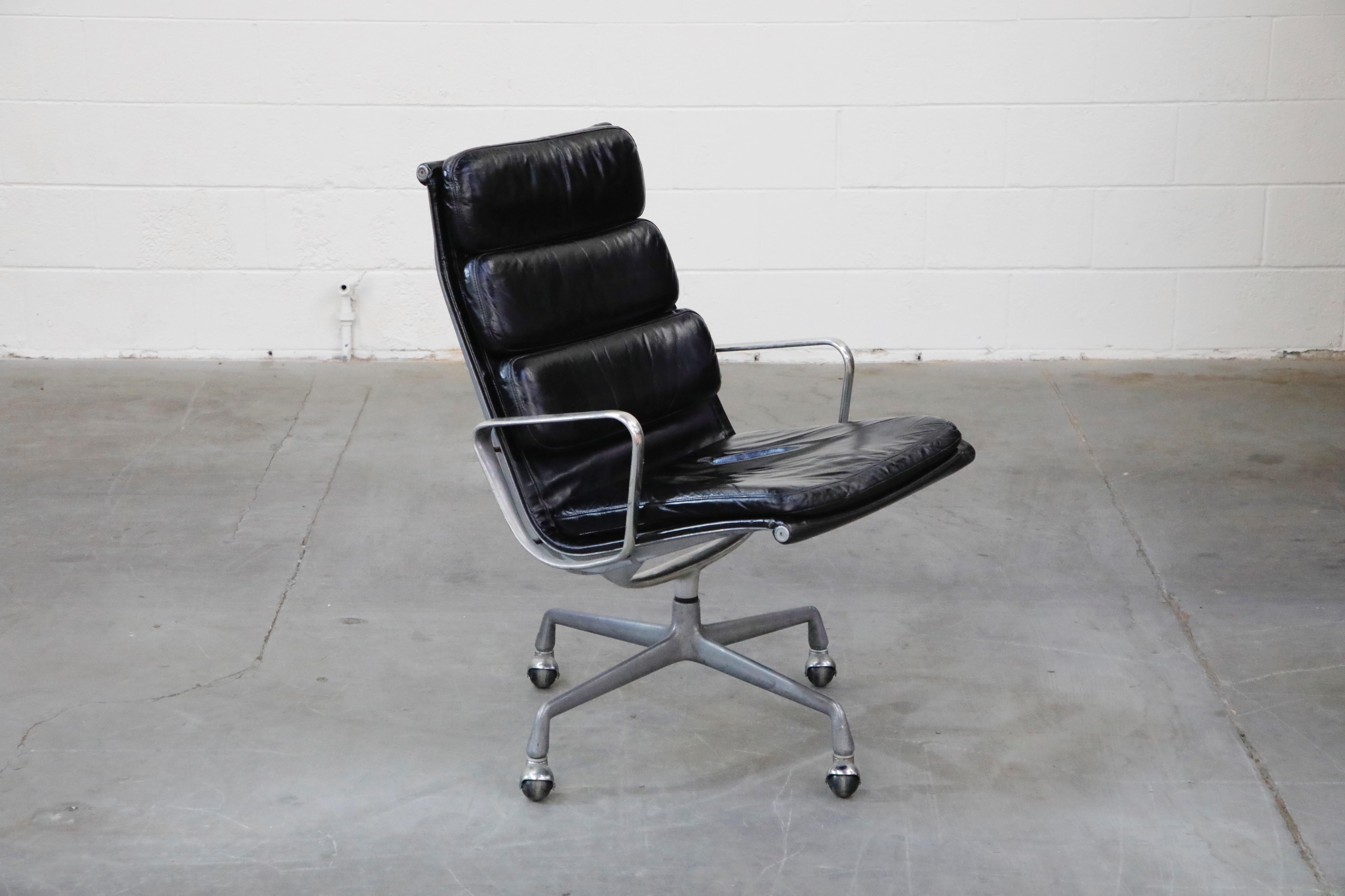 American Charles Eames for Herman Miller Soft Pad Swivel Lounge Chairs, 1970s, Signed