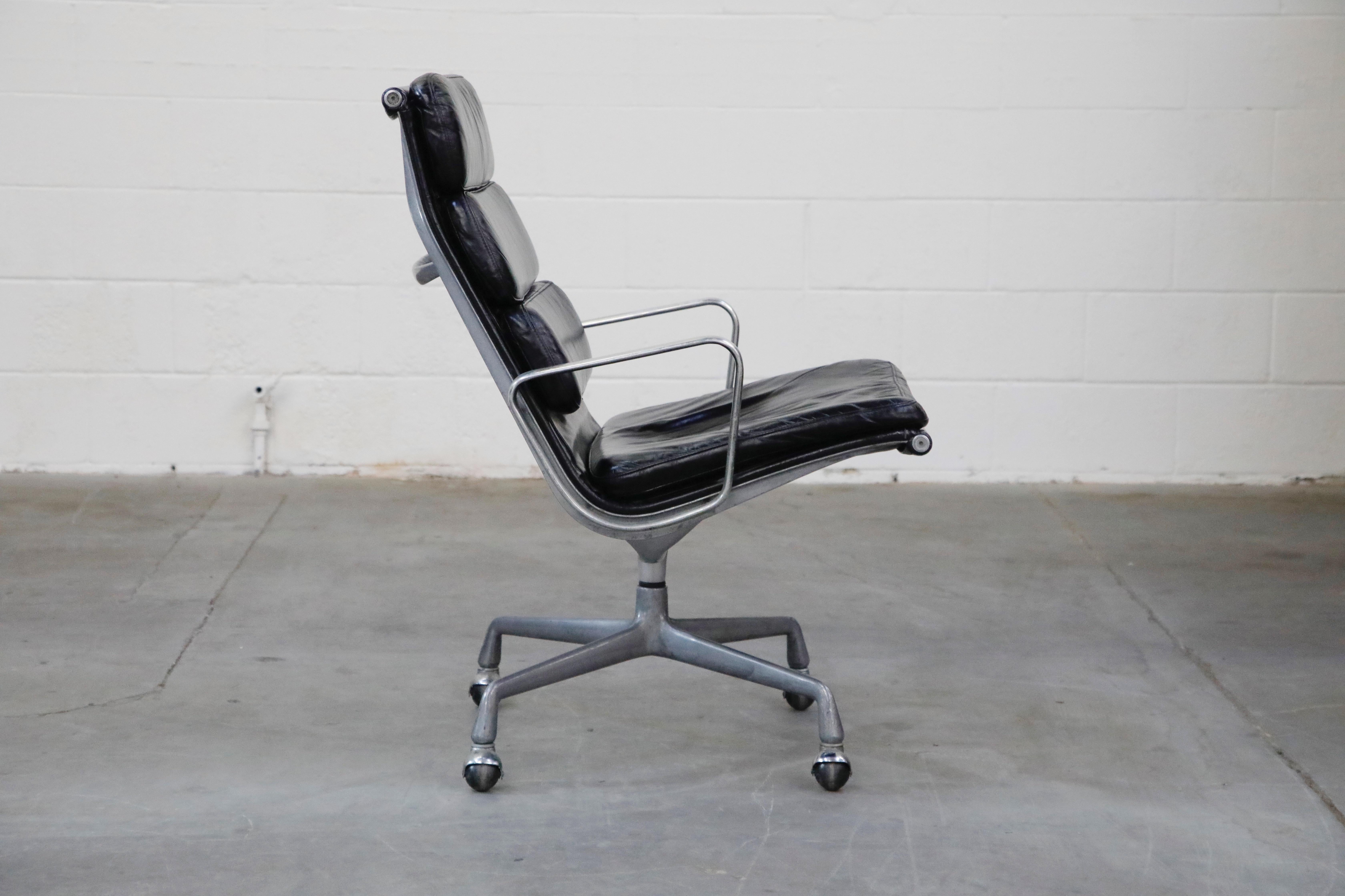 Charles Eames for Herman Miller Soft Pad Swivel Lounge Chairs, 1970s, Signed In Good Condition In Los Angeles, CA