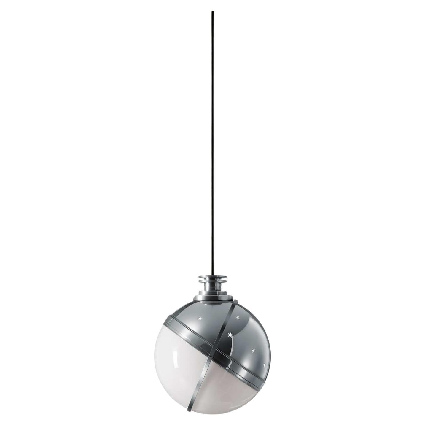 Charles Eames Helena Polished Aluminium Pendant Lamp Large Version by Cassina
