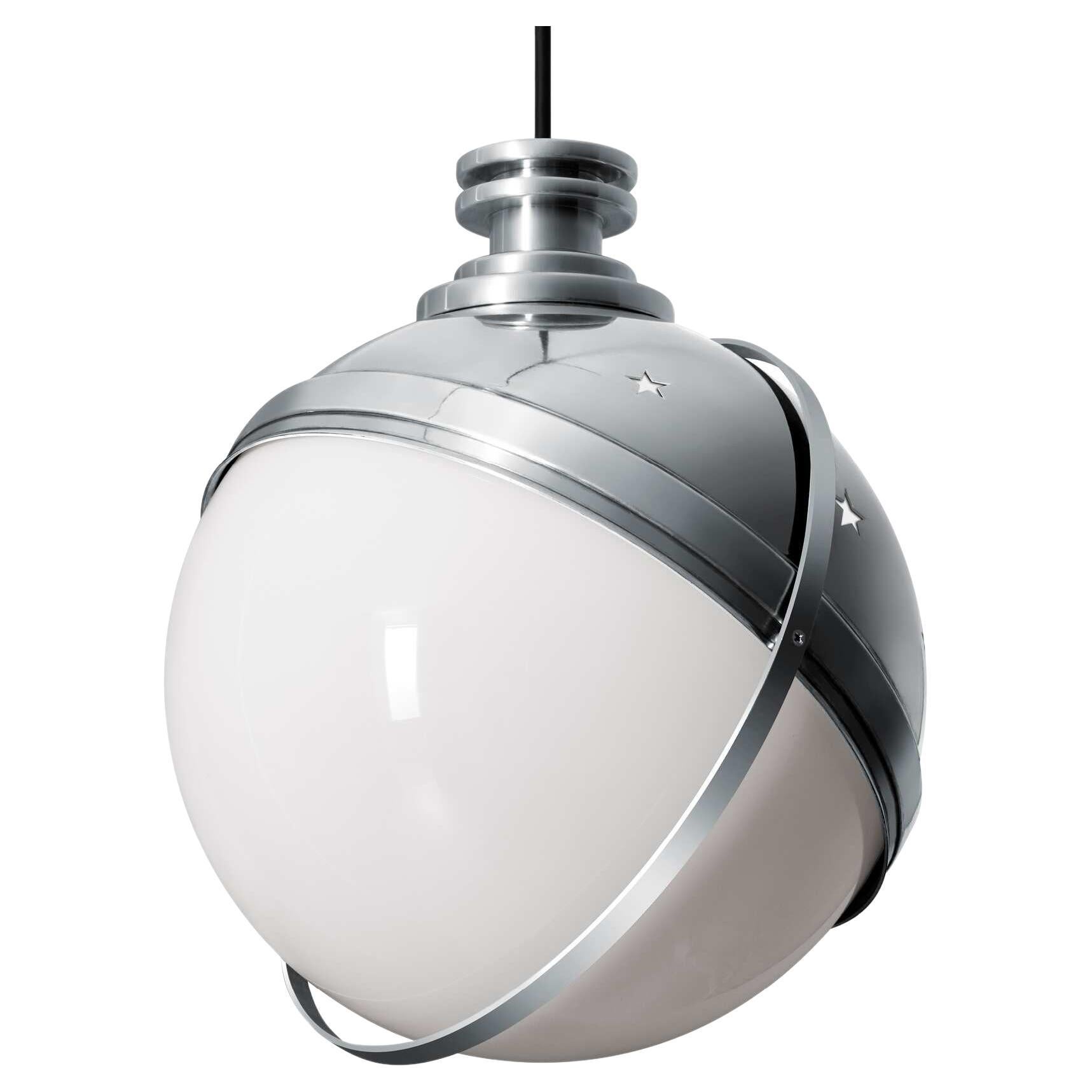 Charles Eames Helena Polished Aluminium Pendant Lamp Small Version by Cassina