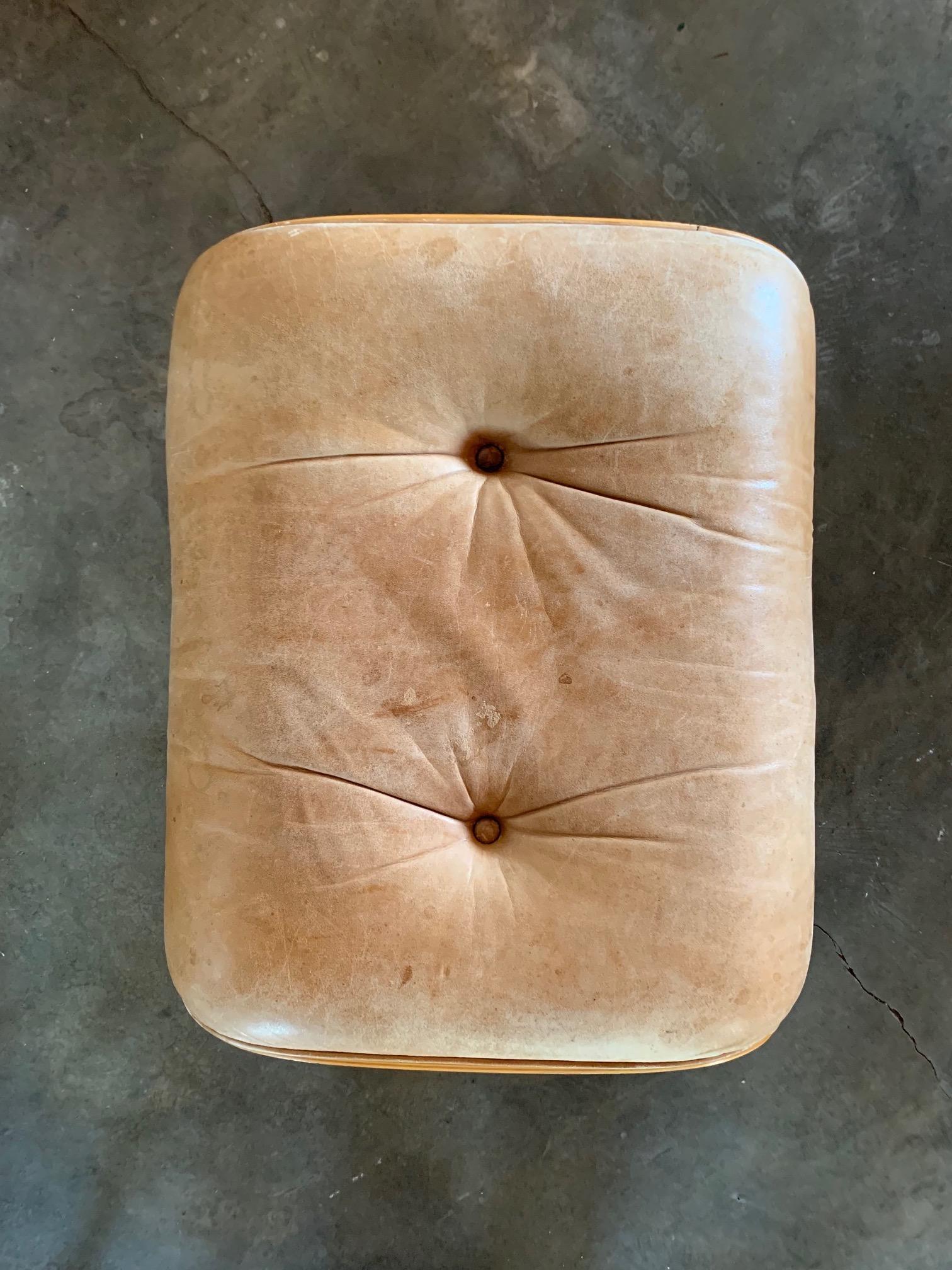 Late 20th Century Charles Eames Herman Miller Leather Ottoman 671