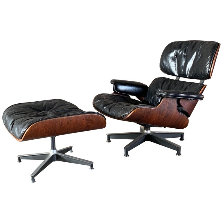 Charles Eames Herman Miller Lounge Chair and Ottoman 1956 at 1stDibs
