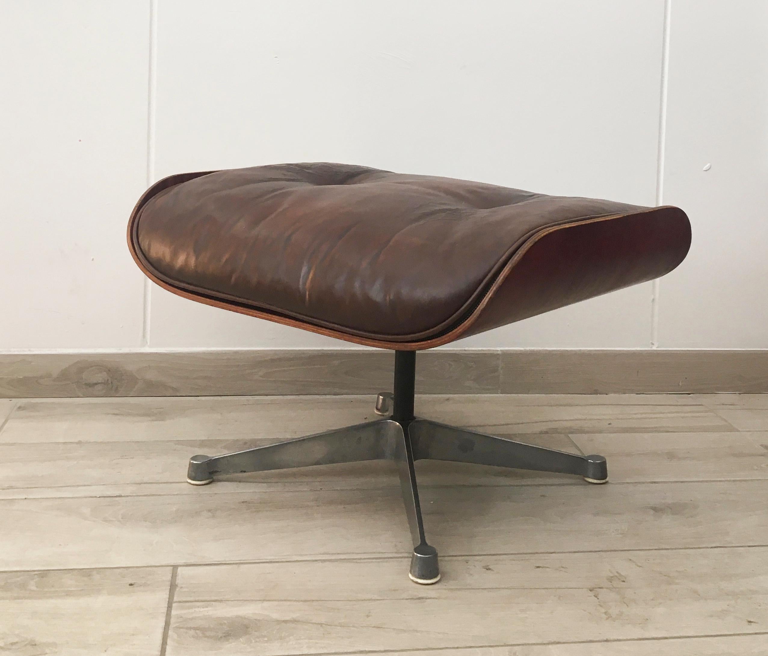 Unknown Charles Eames for Herman Miller Style Leather Ottoman