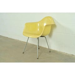Charles Eames Mid-Century Modern Yellow Fiberglass Arm Chair, Circa 1950s