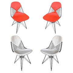 Silla DKR Bikini Naranja de Charles Eames para Herman Miller, set de cuatro piezas