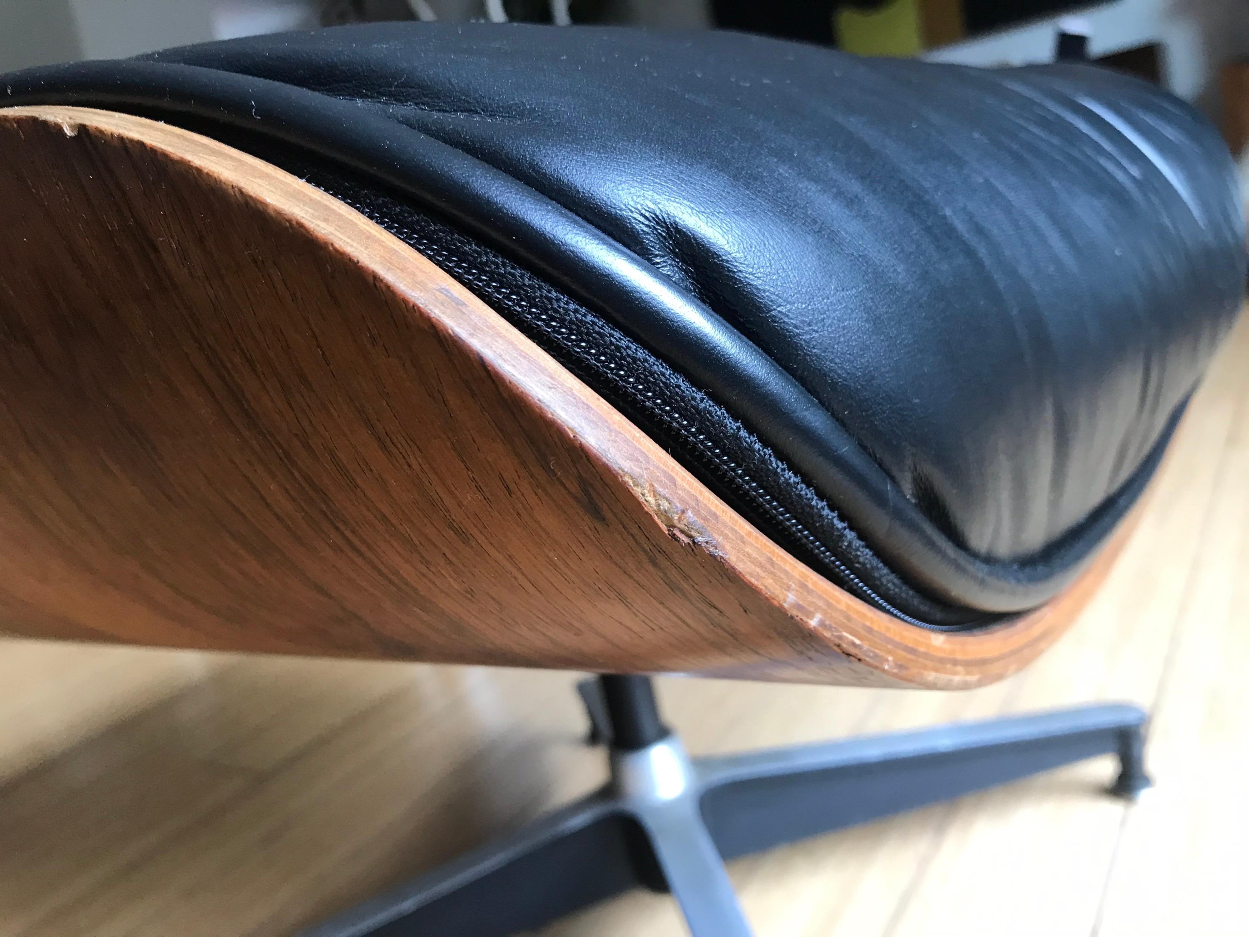 Charles Eames Rosewood and Leather Ottoman 11