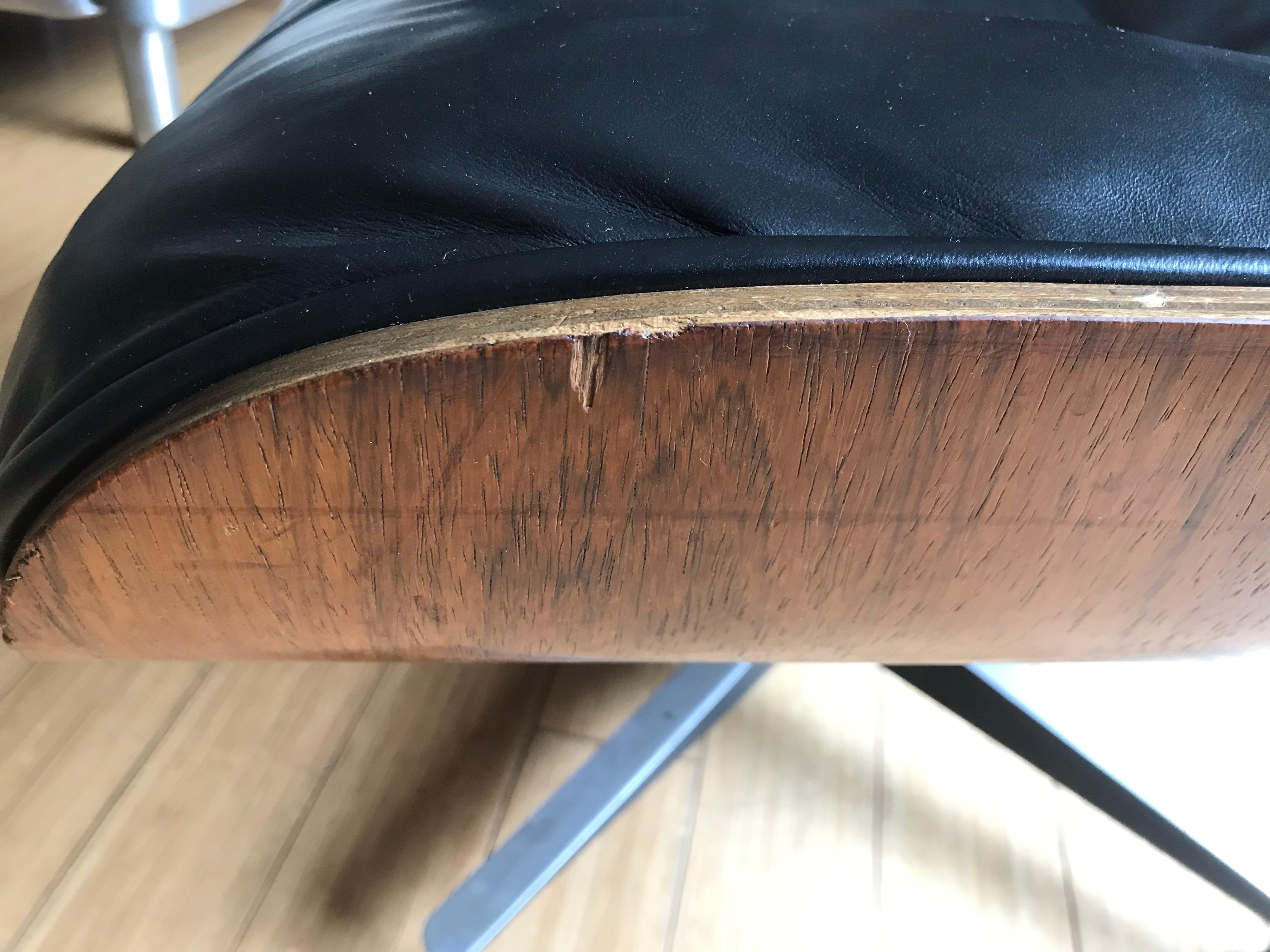 Charles Eames Rosewood and Leather Ottoman 12