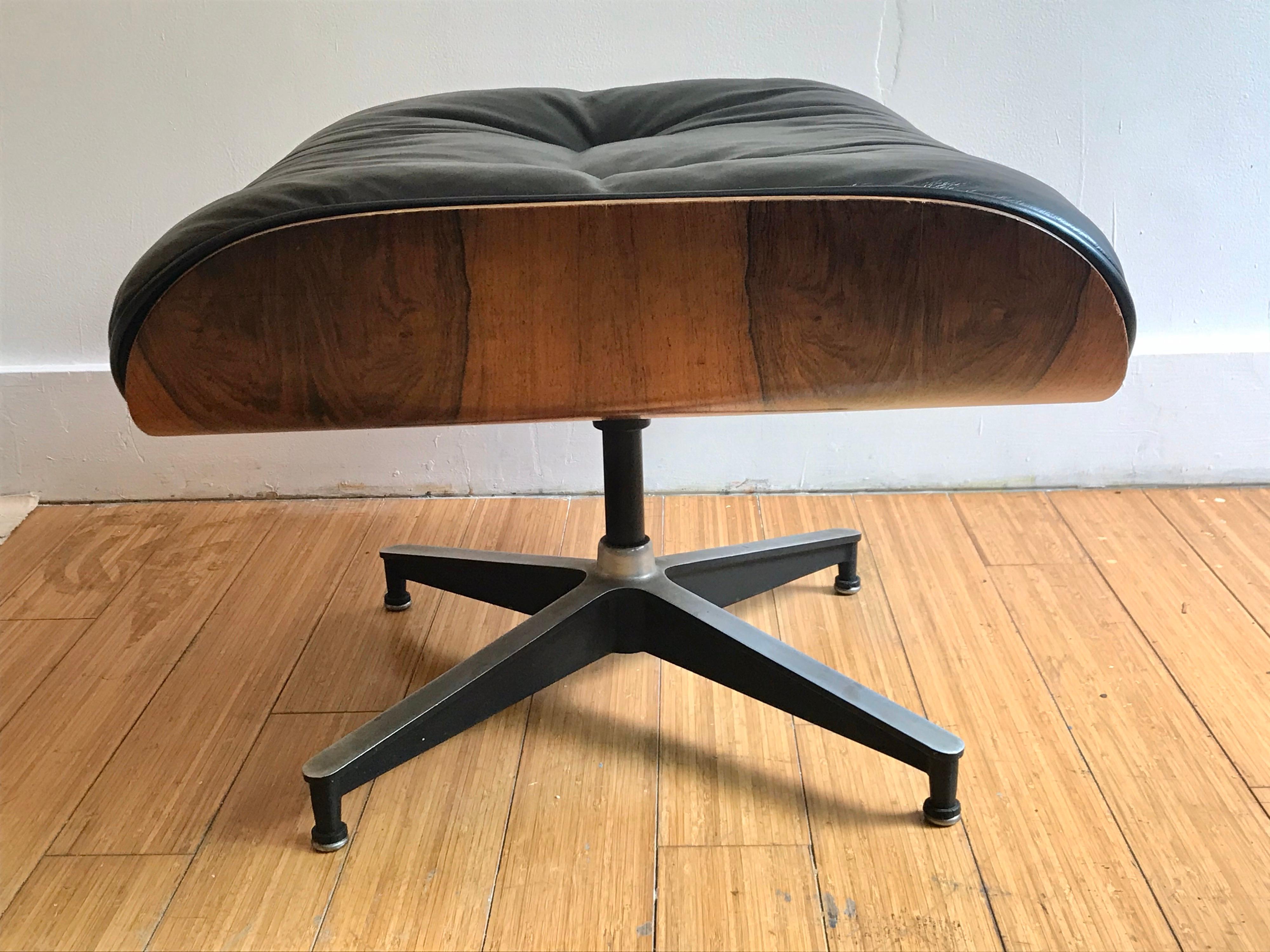 20th Century Charles Eames Rosewood and Leather Ottoman