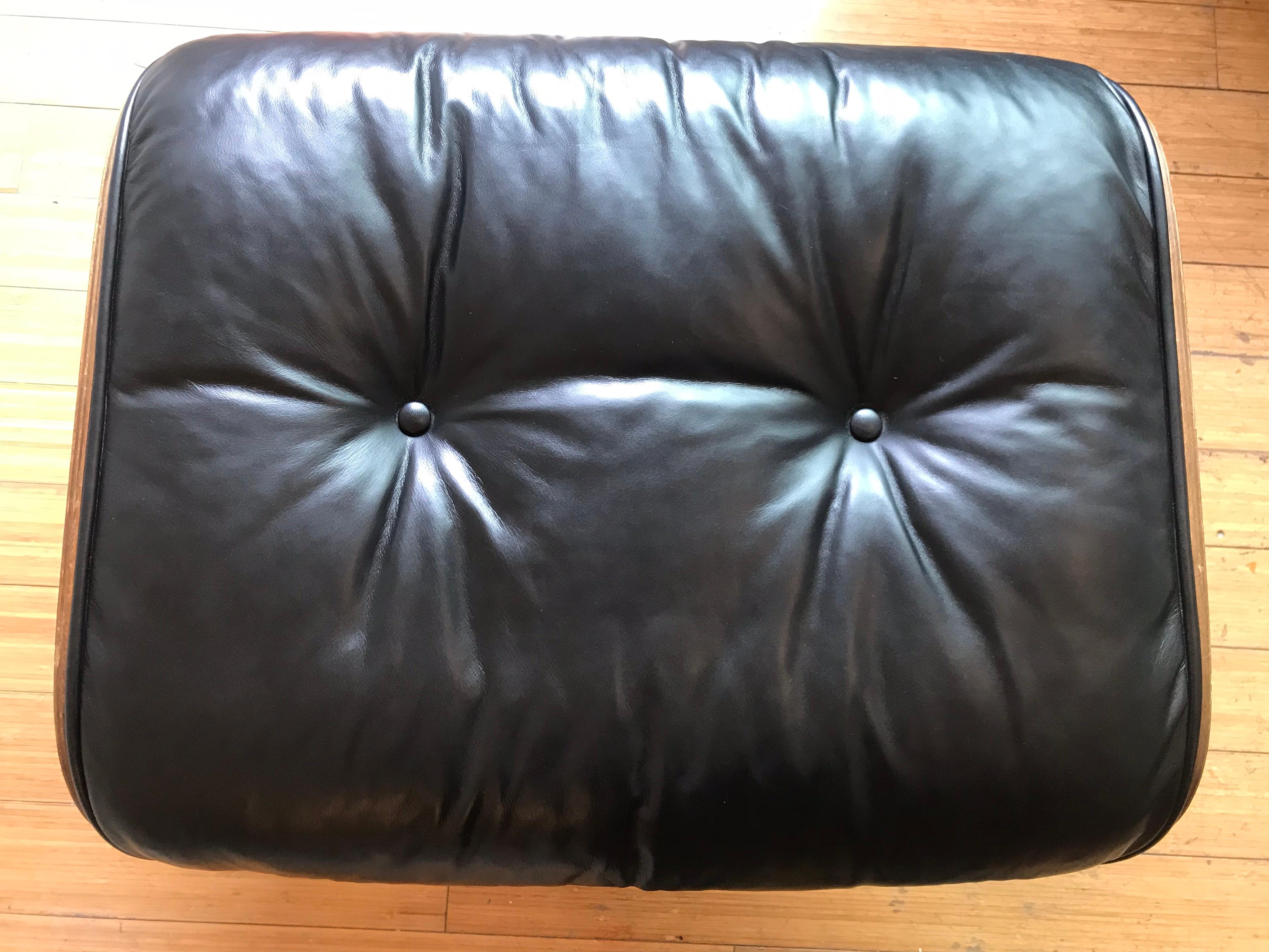 Charles Eames Rosewood and Leather Ottoman 1