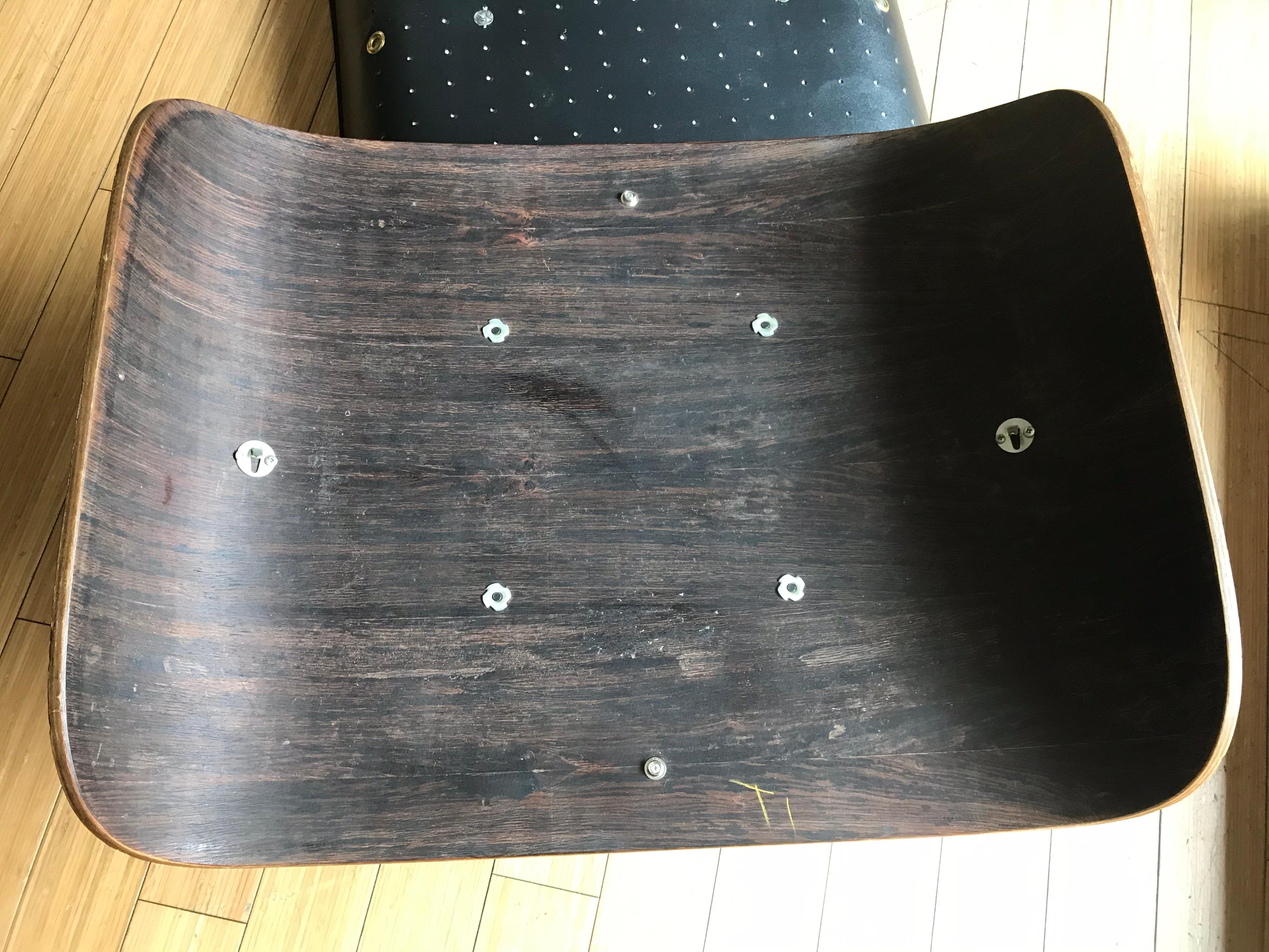 Charles Eames Rosewood and Leather Ottoman 2