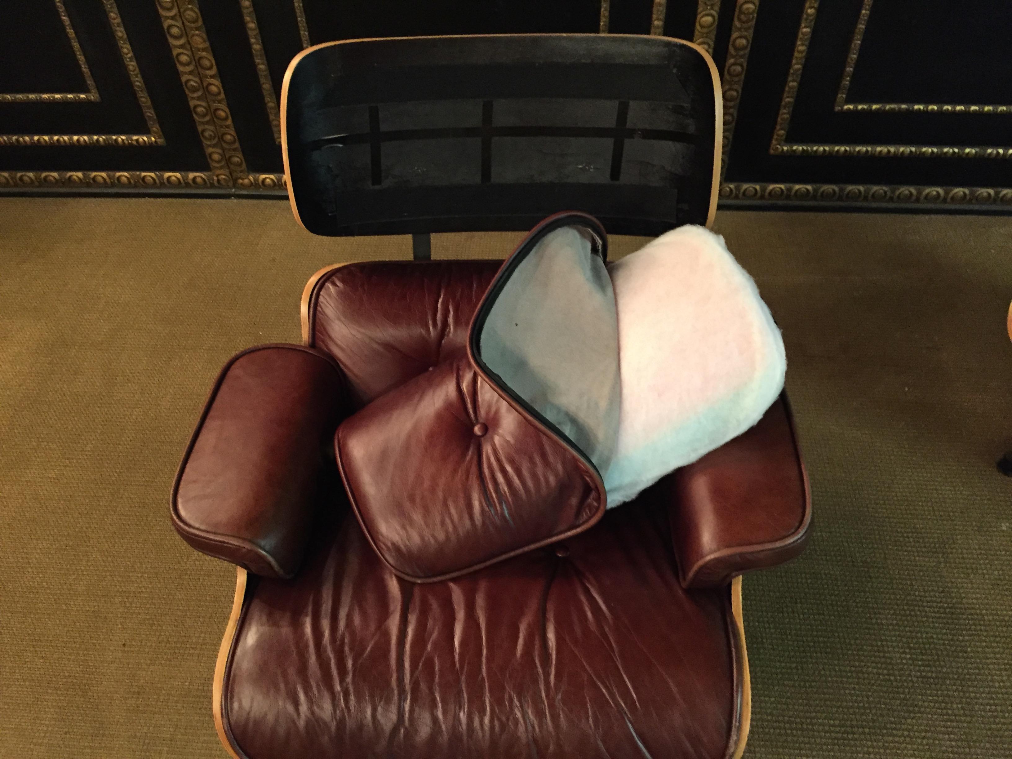 Charles Eames Style  Lounge Chair with Ottoman real Leather  7