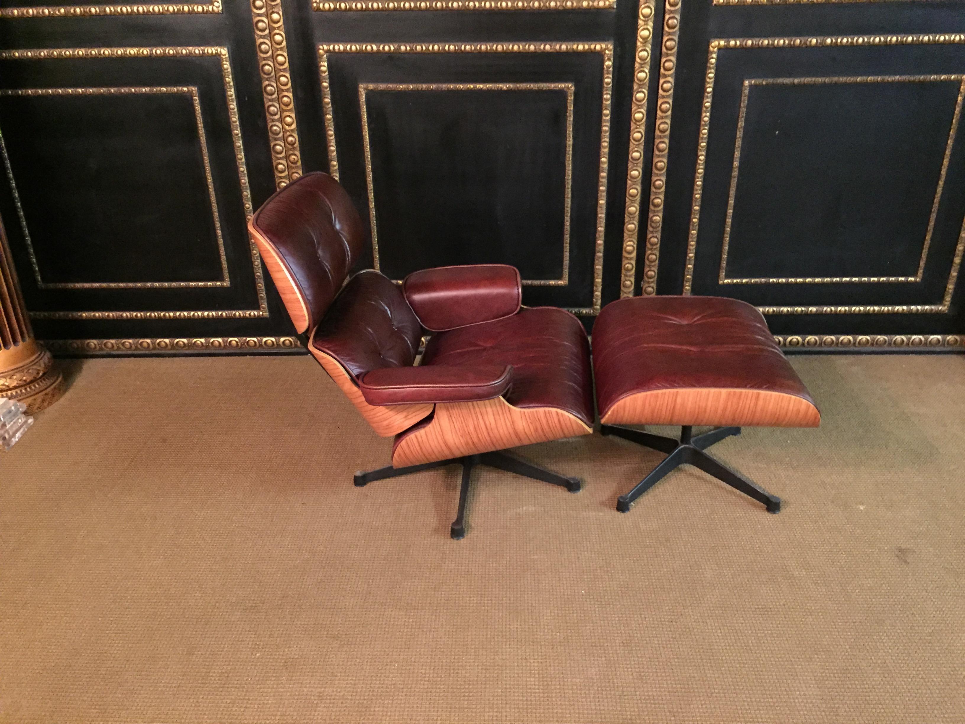 Bauhaus Charles Eames Style  Lounge Chair with Ottoman real Leather 