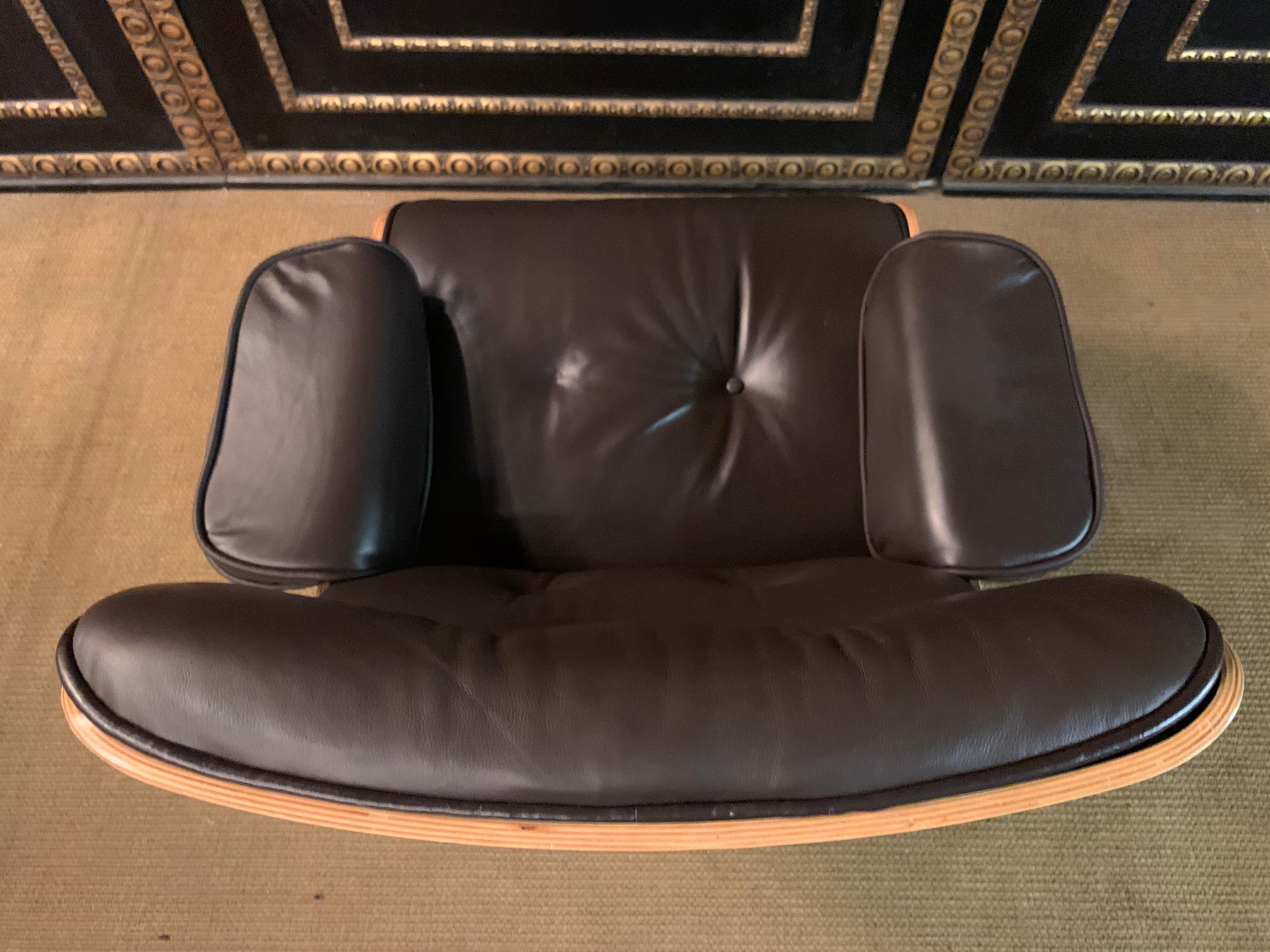 Charles Eames Style Lounge Chair with Ottoman real Leather 9