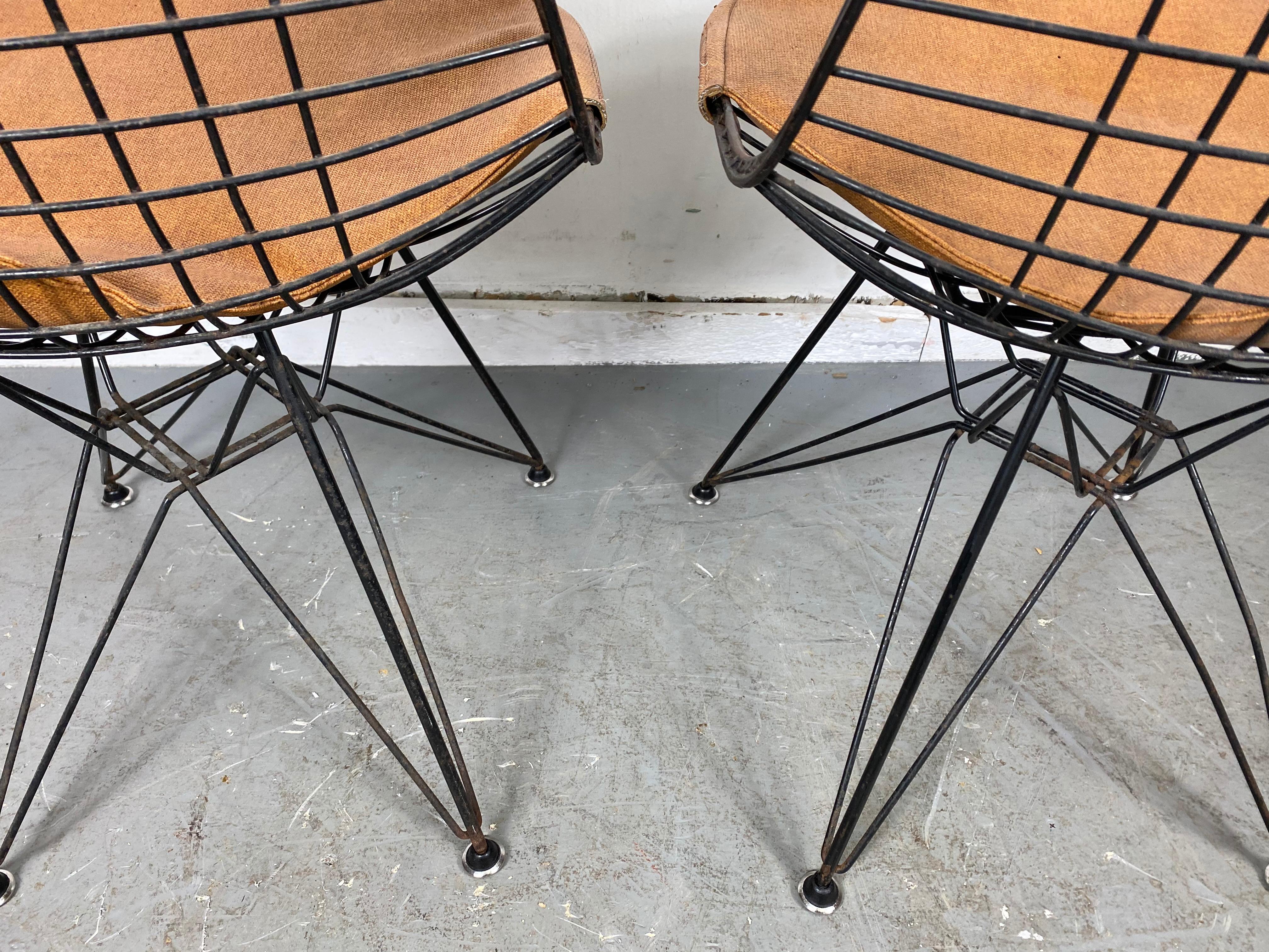 Charles Eames Wire Chairs with Bikini Cover on Eiffel Base's In Good Condition For Sale In Buffalo, NY