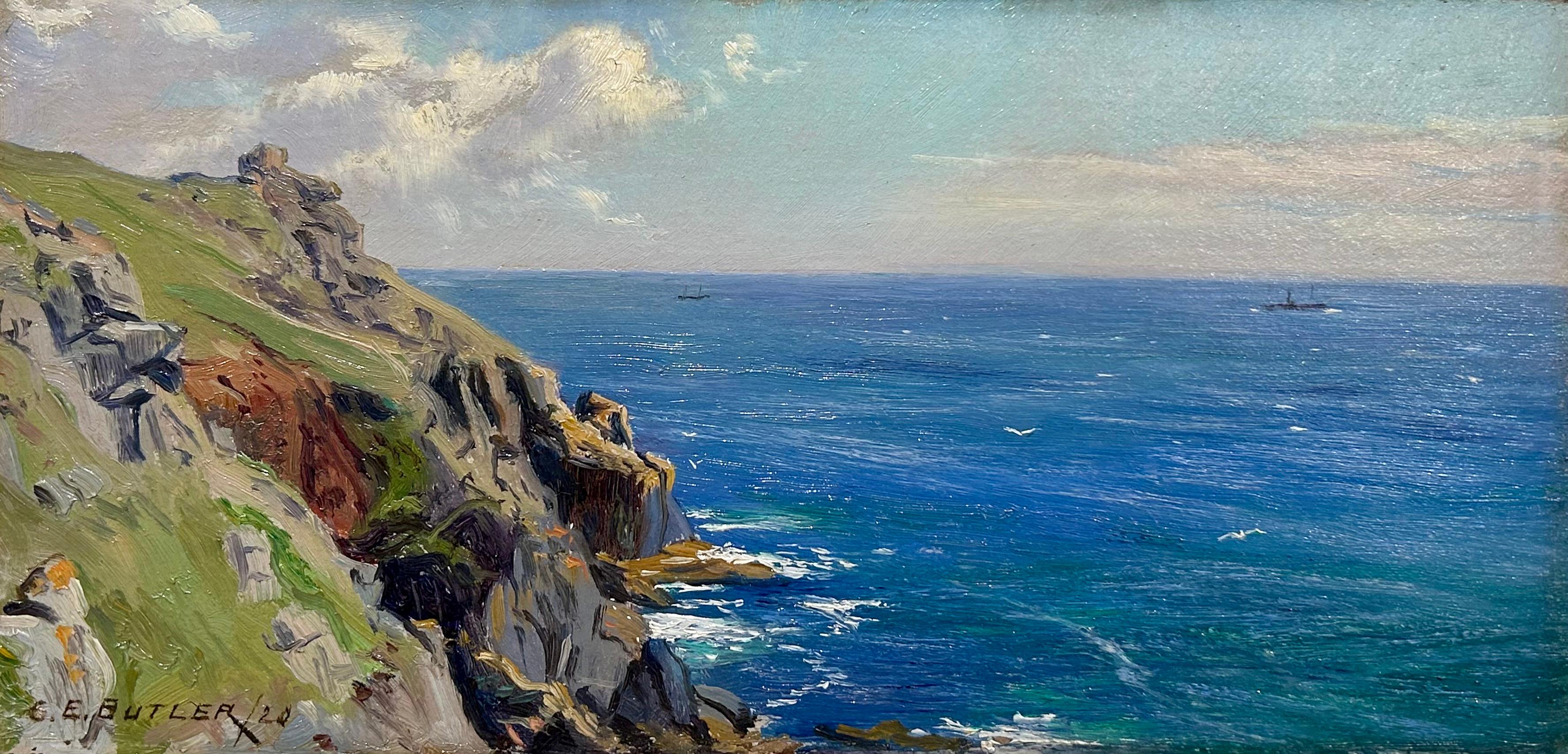 Penolver Head, paesaggio della penisola di Lizard - Painting di Charles Earnest Butler