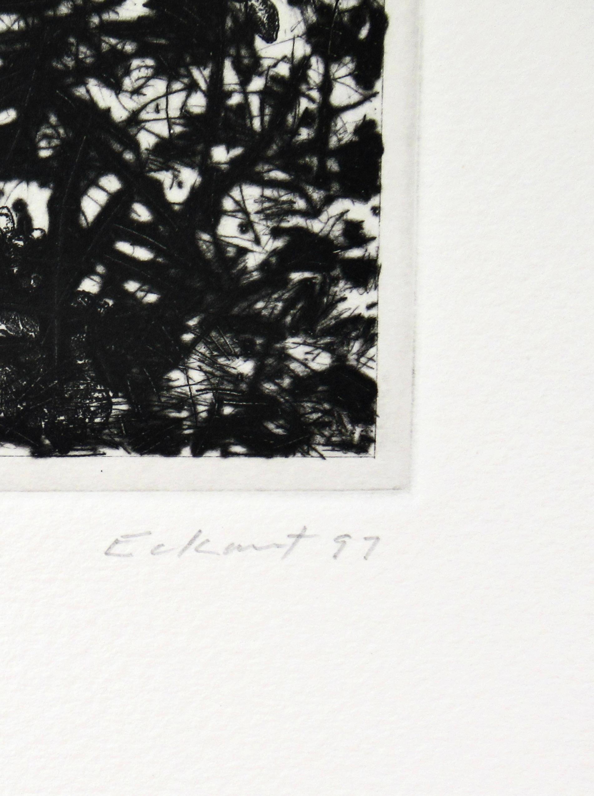 Jardín - Figurative Print Gris de Charles Eckart