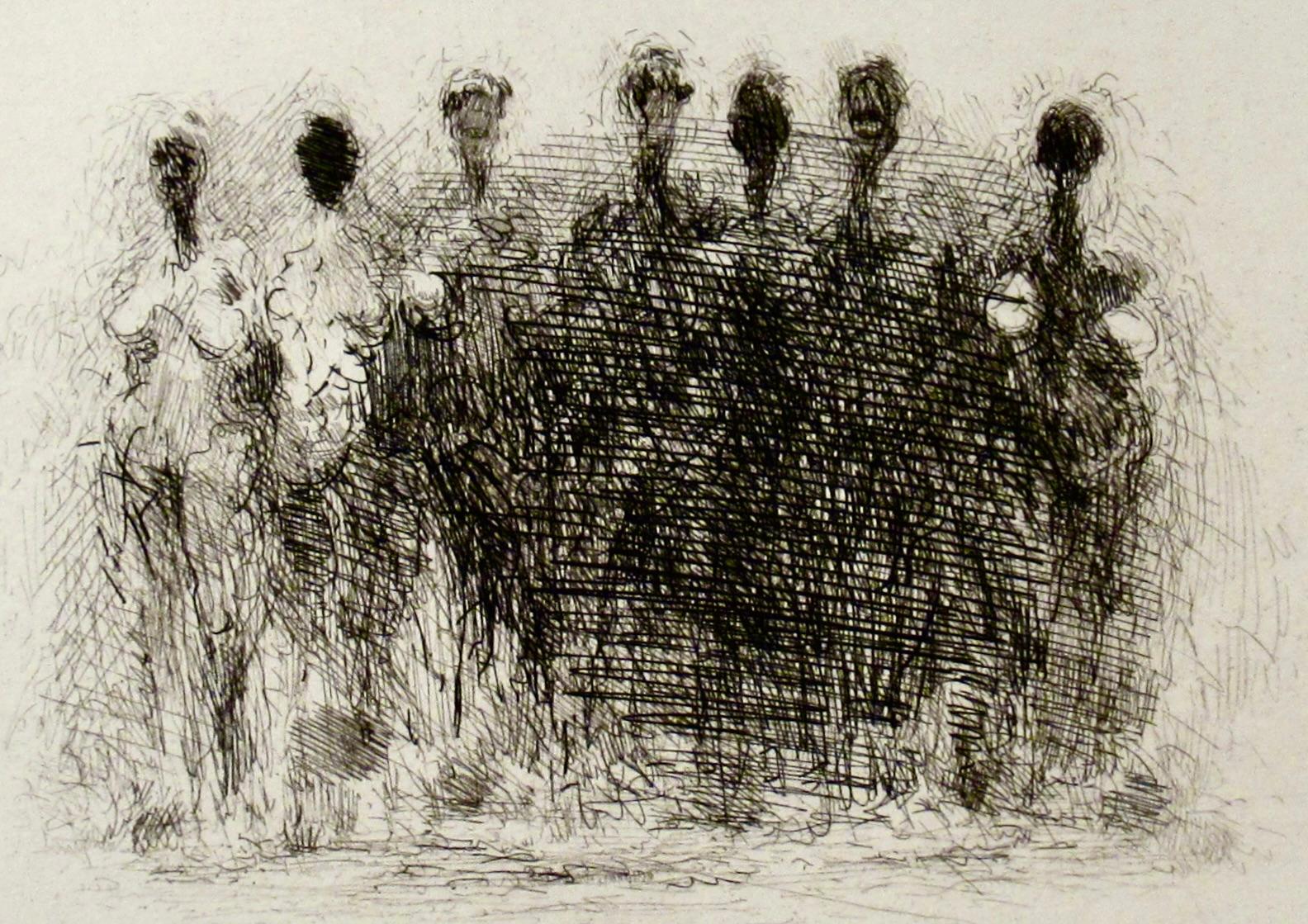 Seven Nudes - Expressionnisme abstrait Print par Charles Eckart