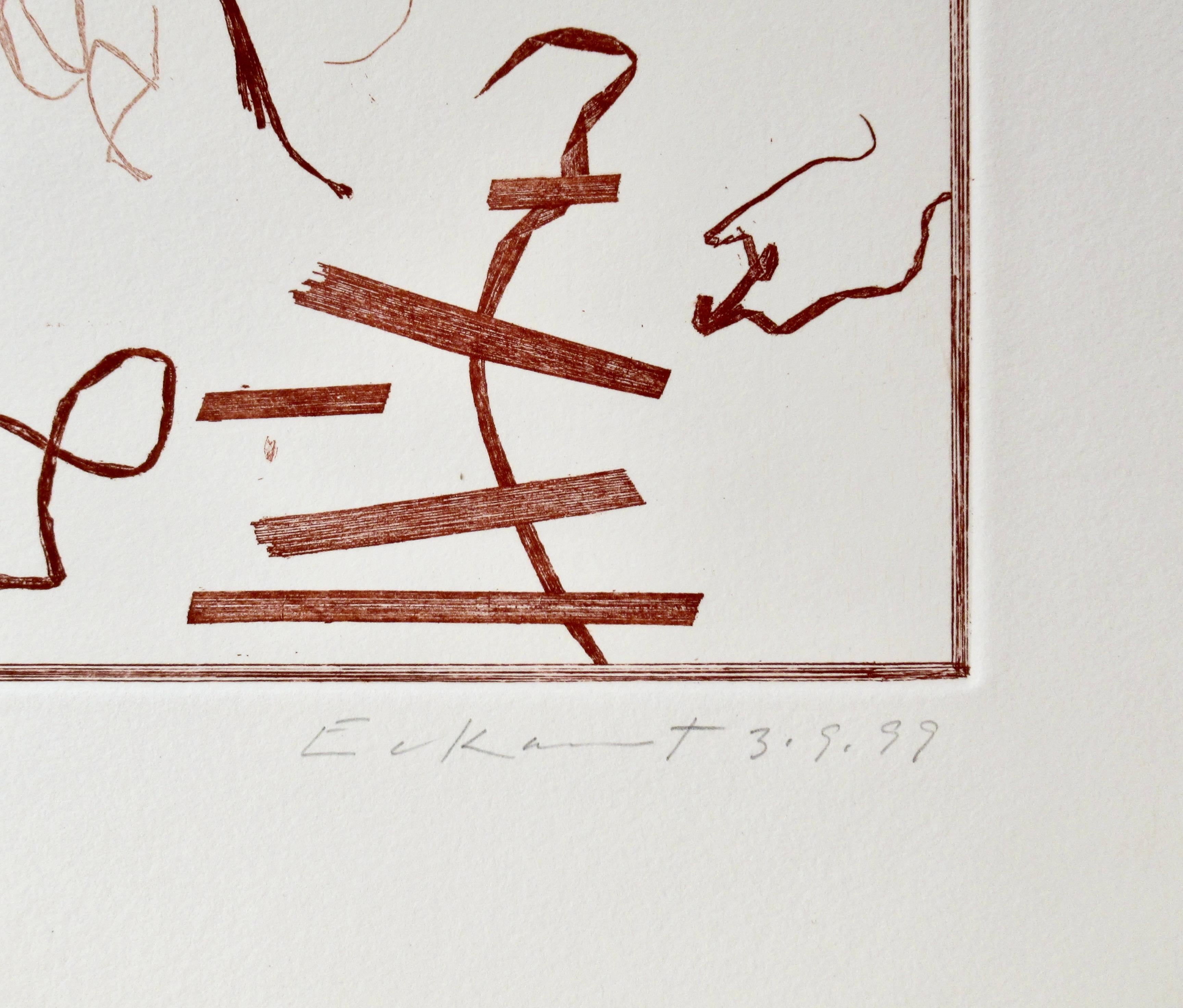 Untitled - Beige Abstract Print by Charles Eckart