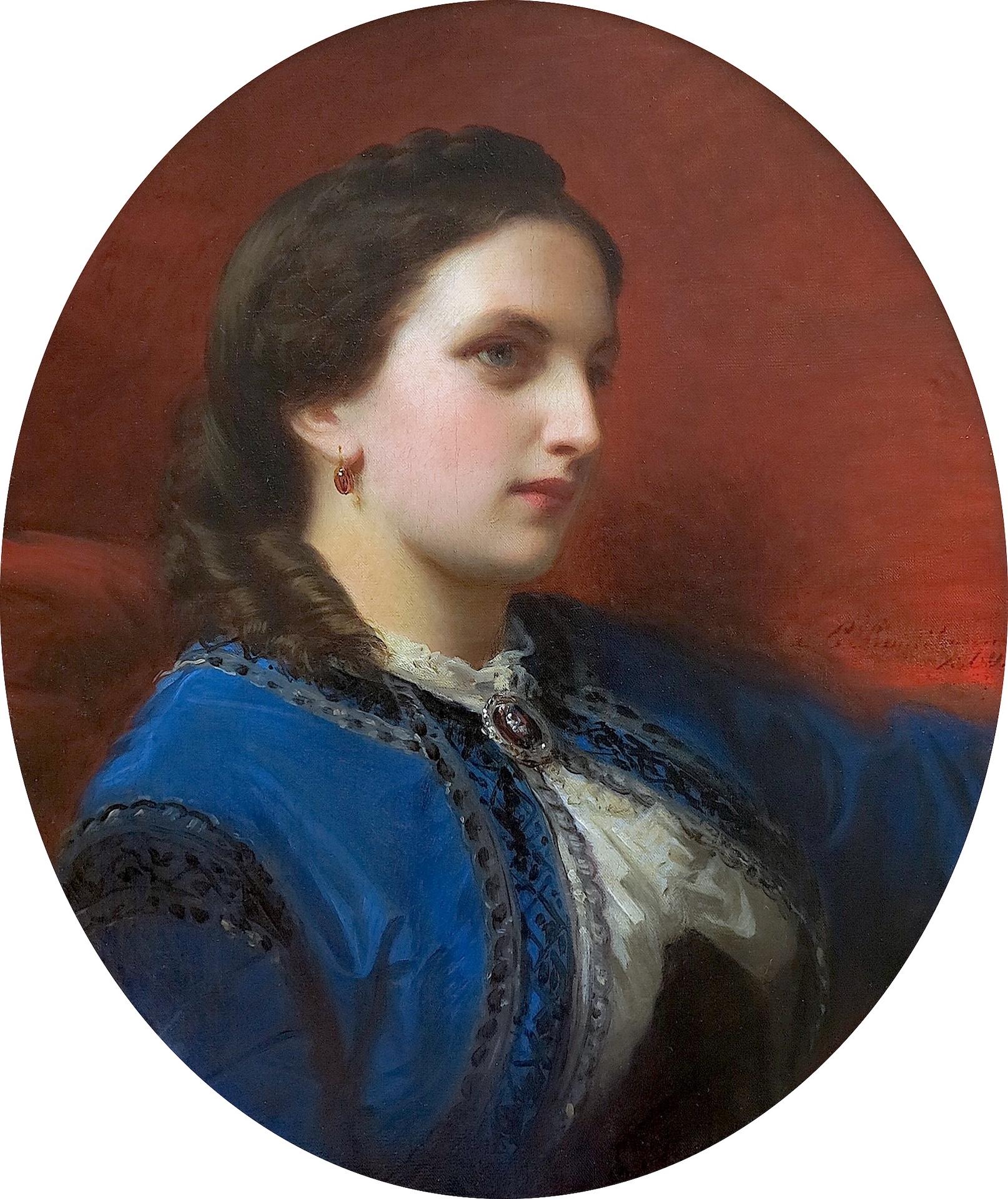 Portrait of Mary Augusta de La Barre de Nanteuil (1836 – 1862) - Painting by Charles-Édouard Boutibonne