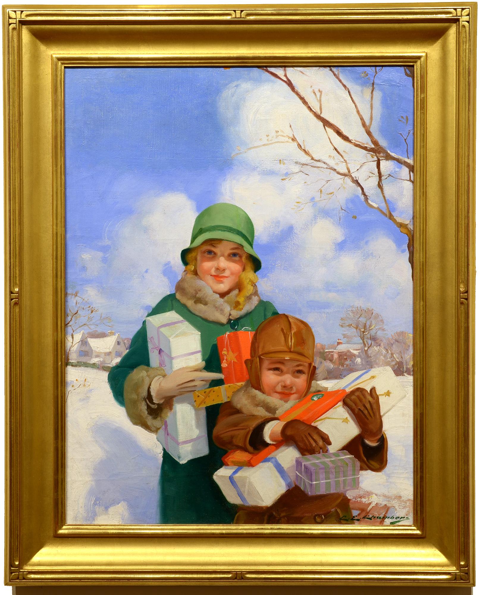 Holiday Gifts - Painting by Charles Edward Chambers