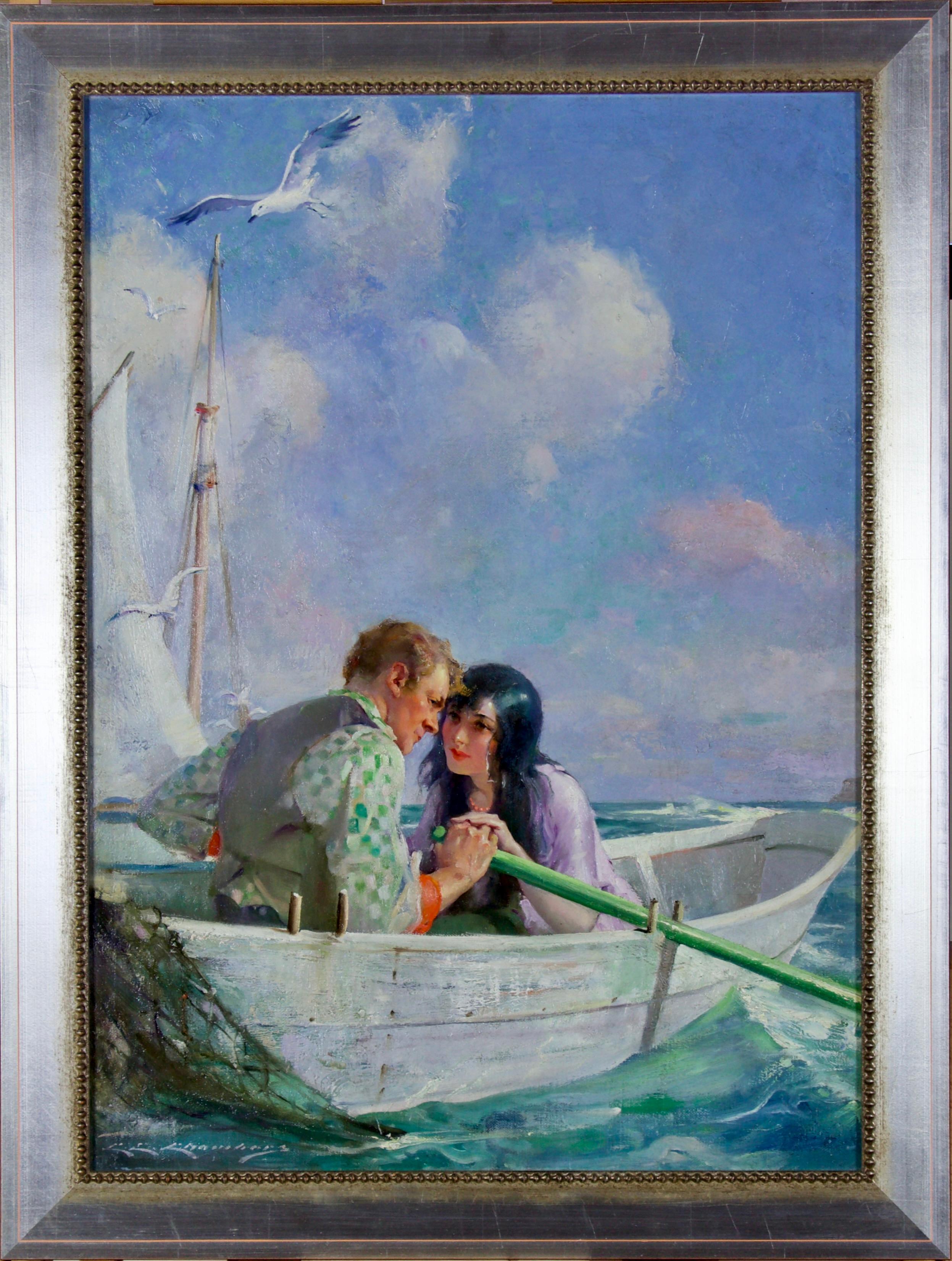 Love Birds - Painting by Charles Edward Chambers