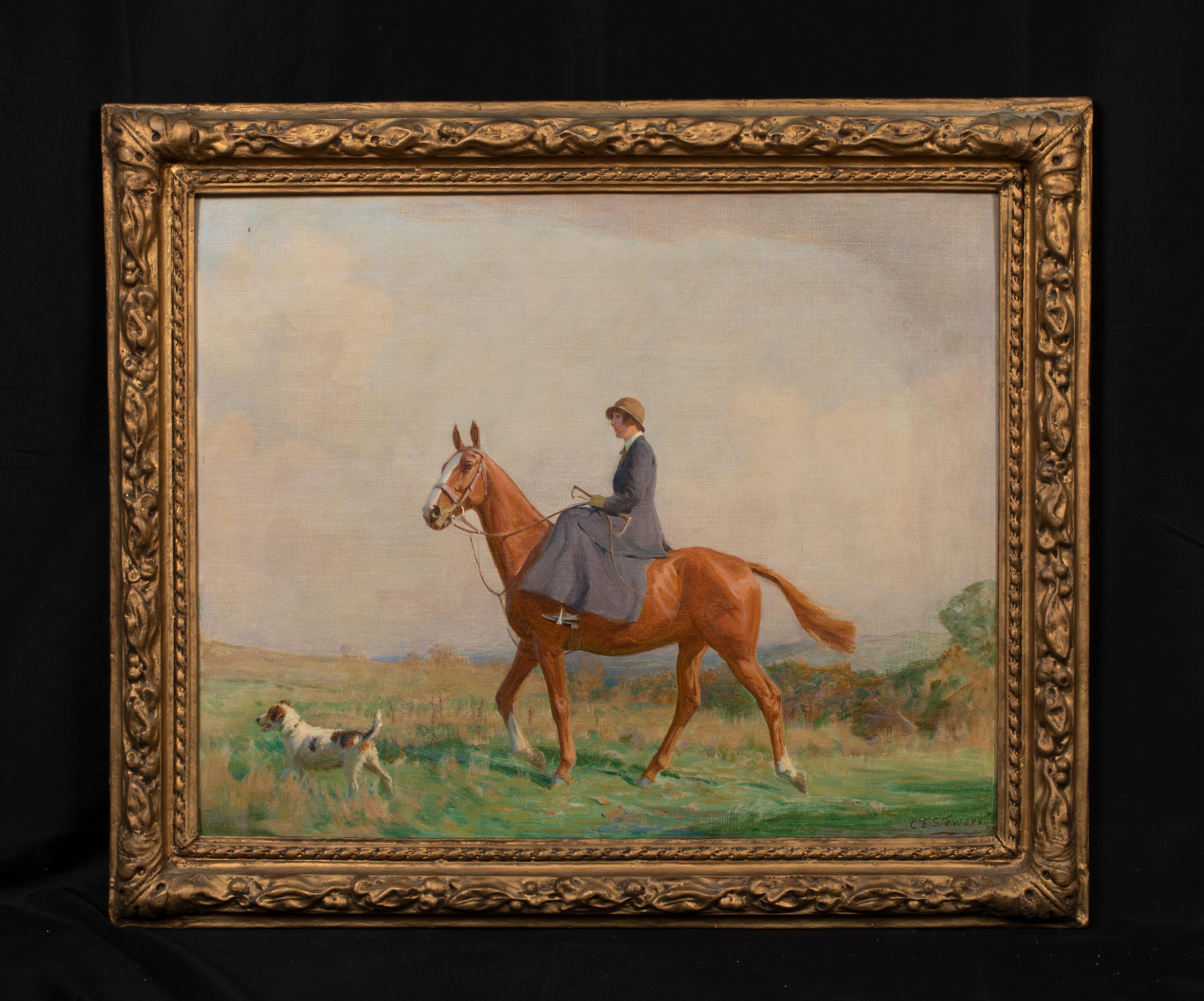 The Morning Ride, circa 1910 - Painting by Charles Edward Stuart