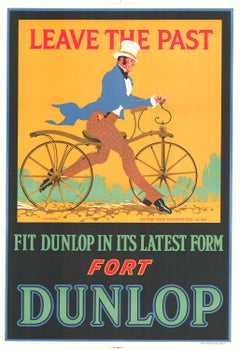 Original "Fort Dunlop", Leave the Past, vintage bicycle poster