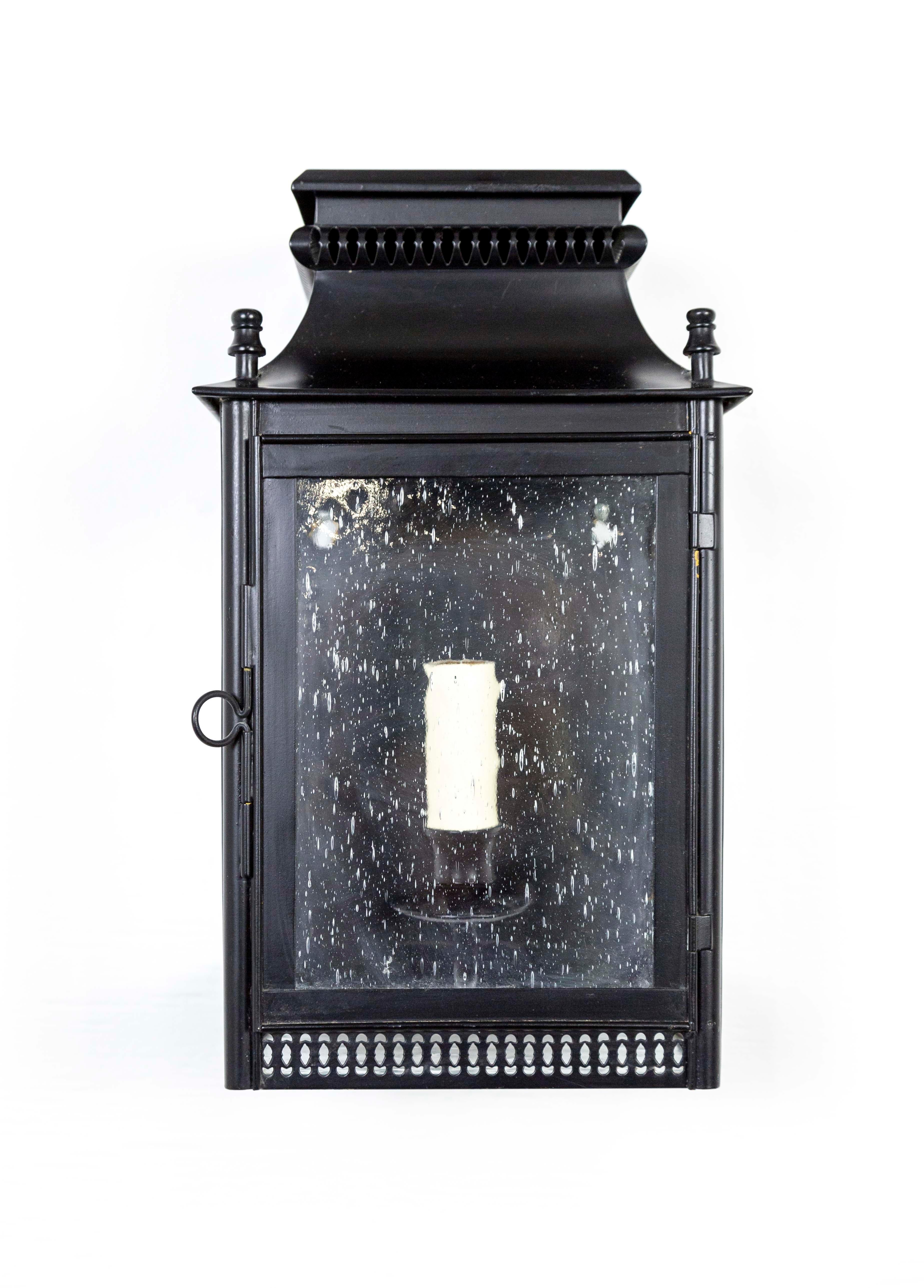 Contemporary Charles Edwards Black Wall Lanterns  For Sale