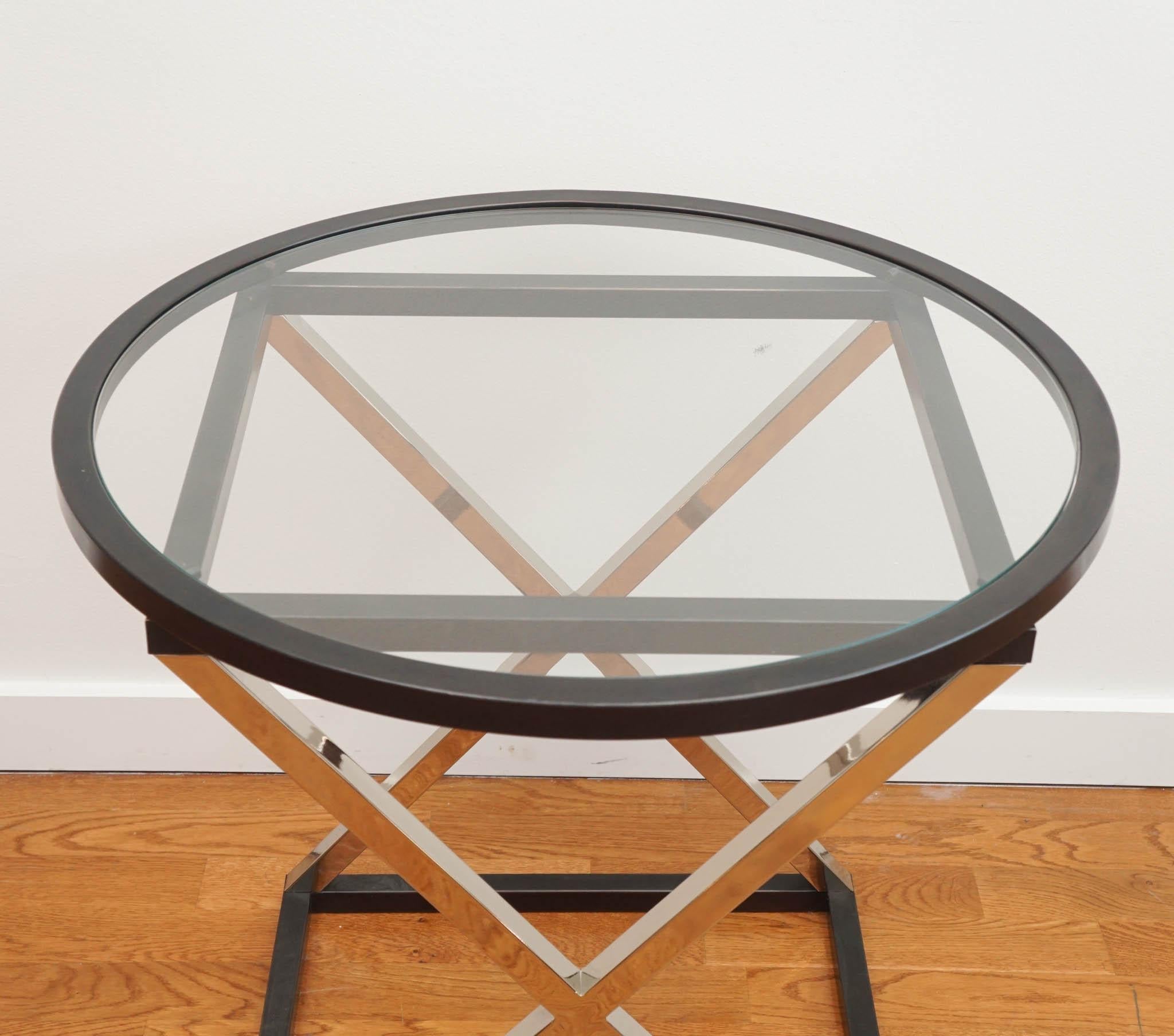 American Charles Edwards Glass Side Table