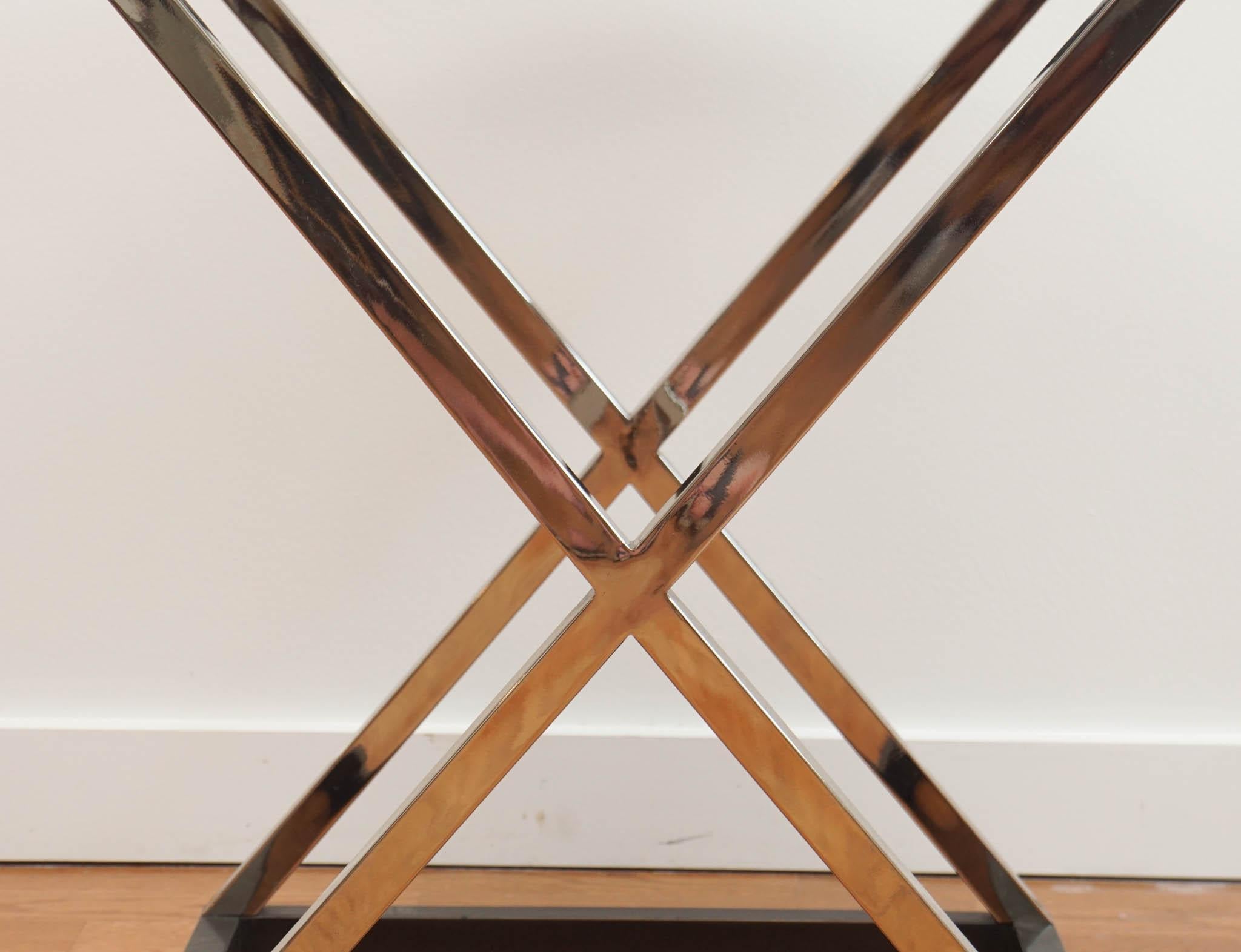 Charles Edwards Glass Side Table In Good Condition In Hudson, NY