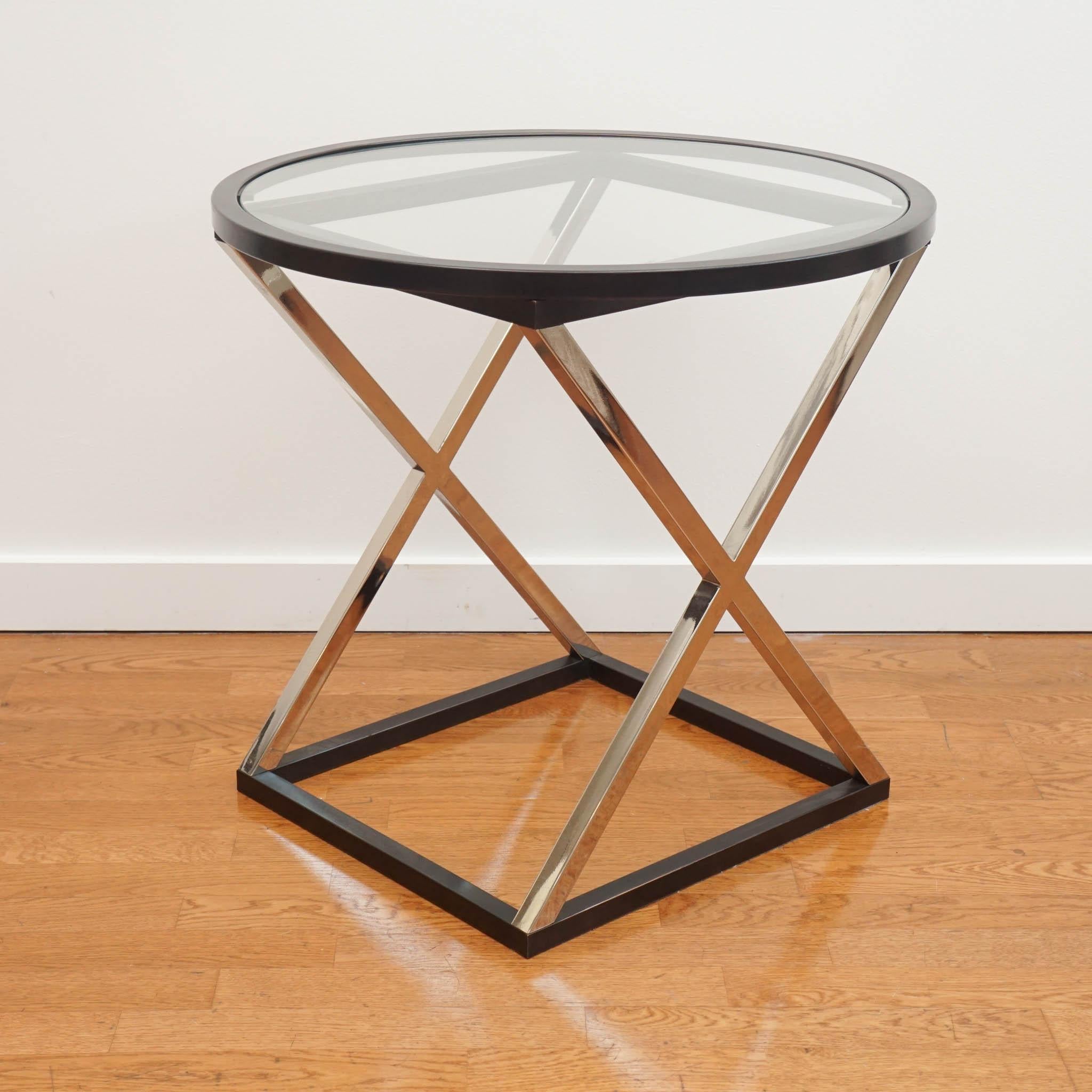Metal Charles Edwards Glass Side Table
