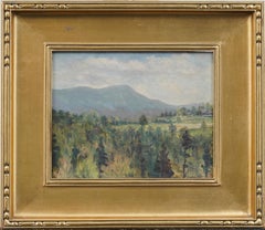 Antique American Impressionist Landscape Signed Dogwood NC Framed Oil Painting