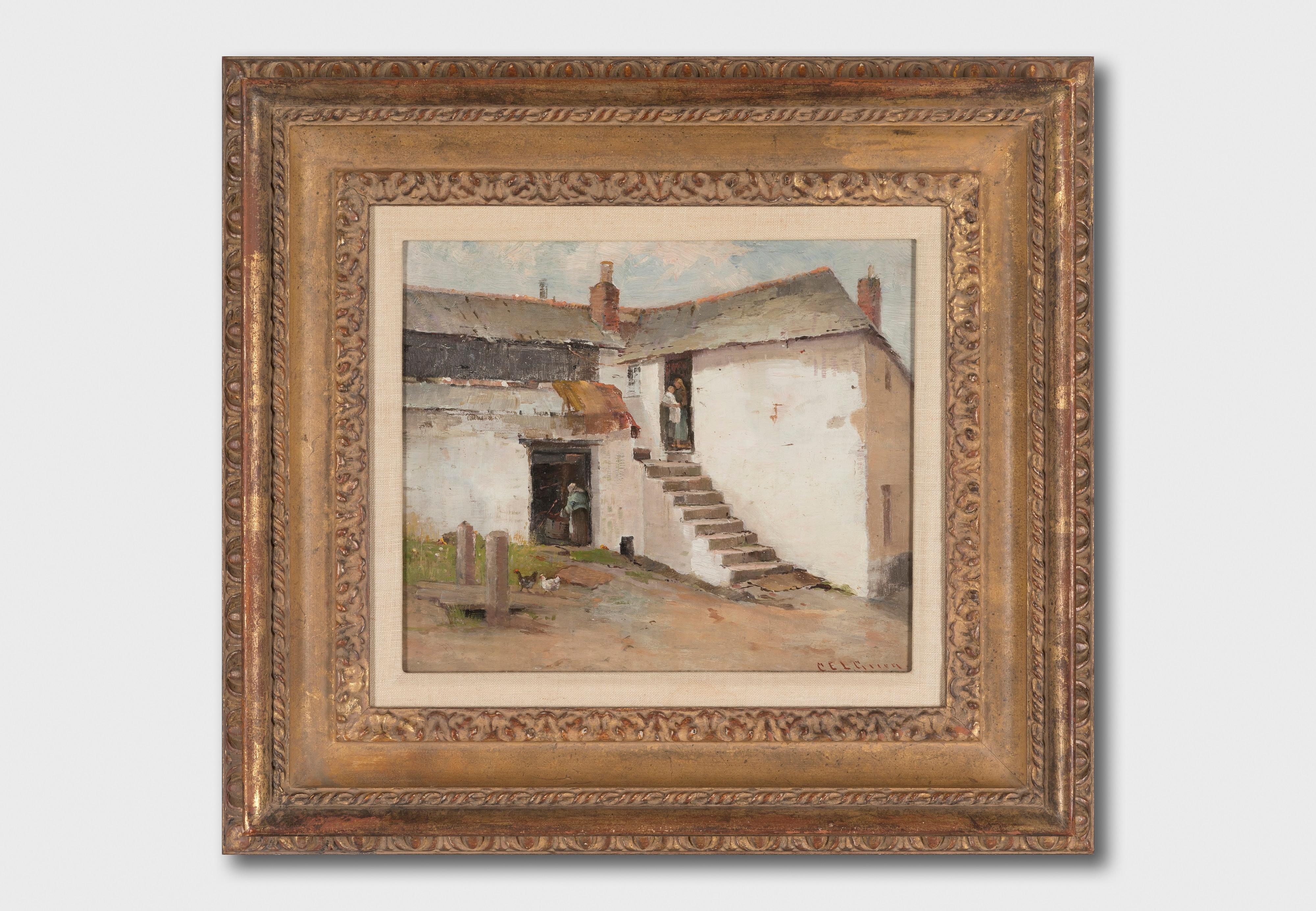 Farmhouse de Newlyn - Painting de Charles Edwin Lewis Green