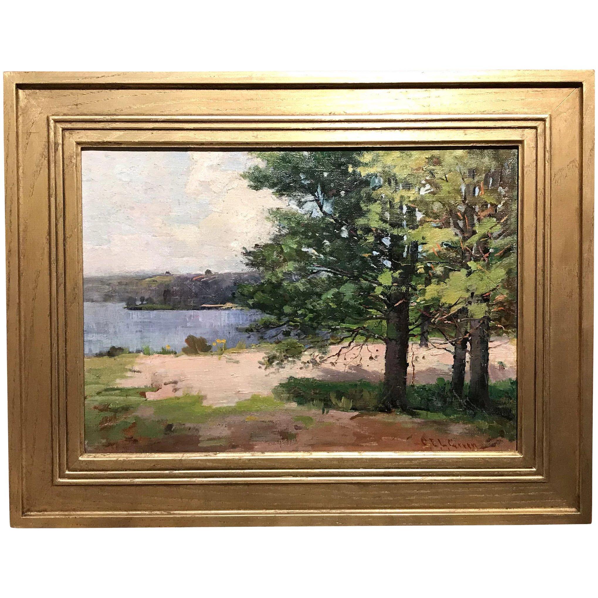 Parker River, Milton, NH - Painting by Charles Edwin Lewis Green