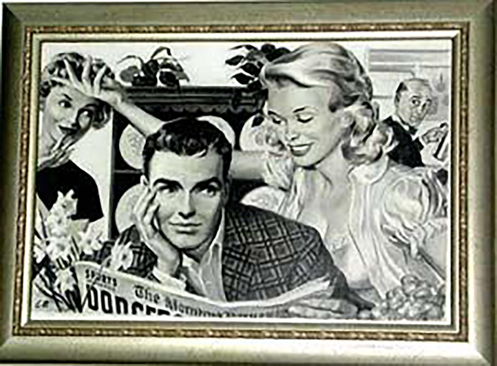 Montgomery Clift and Admirers - Painting by Charles Ellis