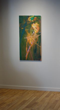 Charles Emerson, "Take Death to a Star, " 2018, oil on canvas, 48" x 24"