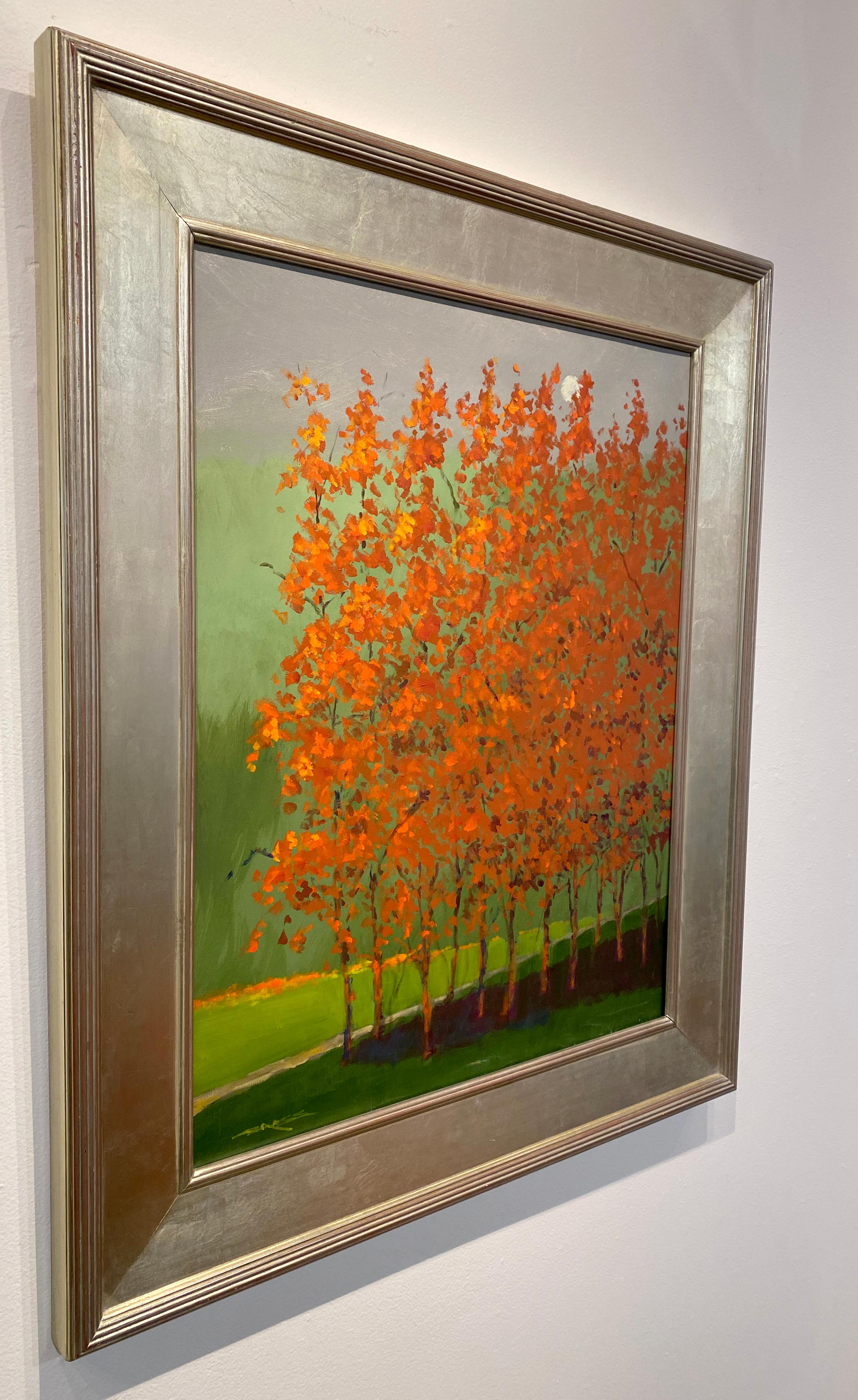 « Autumn Night », huile sur toile de paysage forestier contemporain coloré - Contemporain Painting par Charles Emery Ross