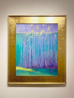 C.E. Ross, "Autumn Dawn", Colorful Abstract Forest Landscape Acrylic on Canvas