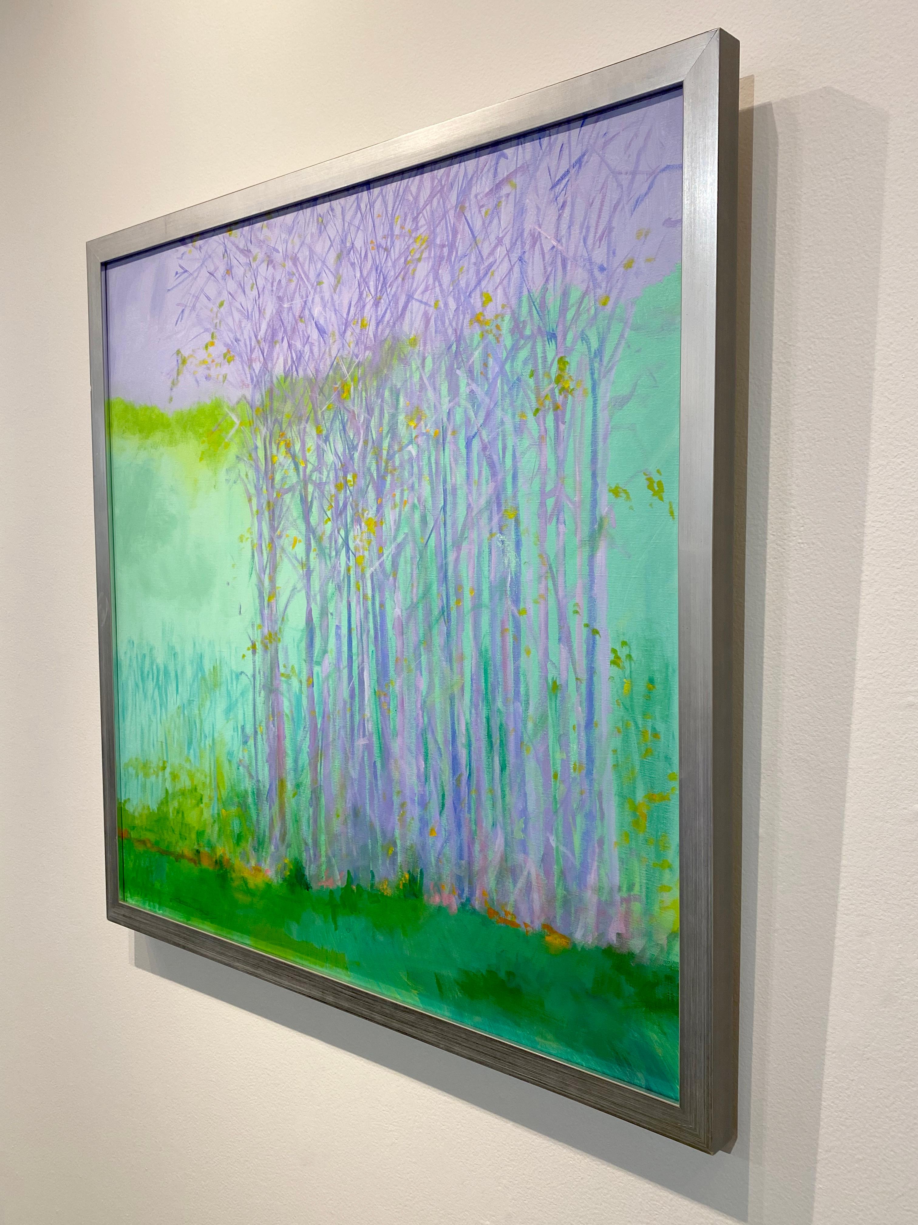 C.E. Ross, « Belle journée d'été », paysage d'arbre contemporain bleu sarcelle - Bleu Landscape Painting par Charles Emery Ross