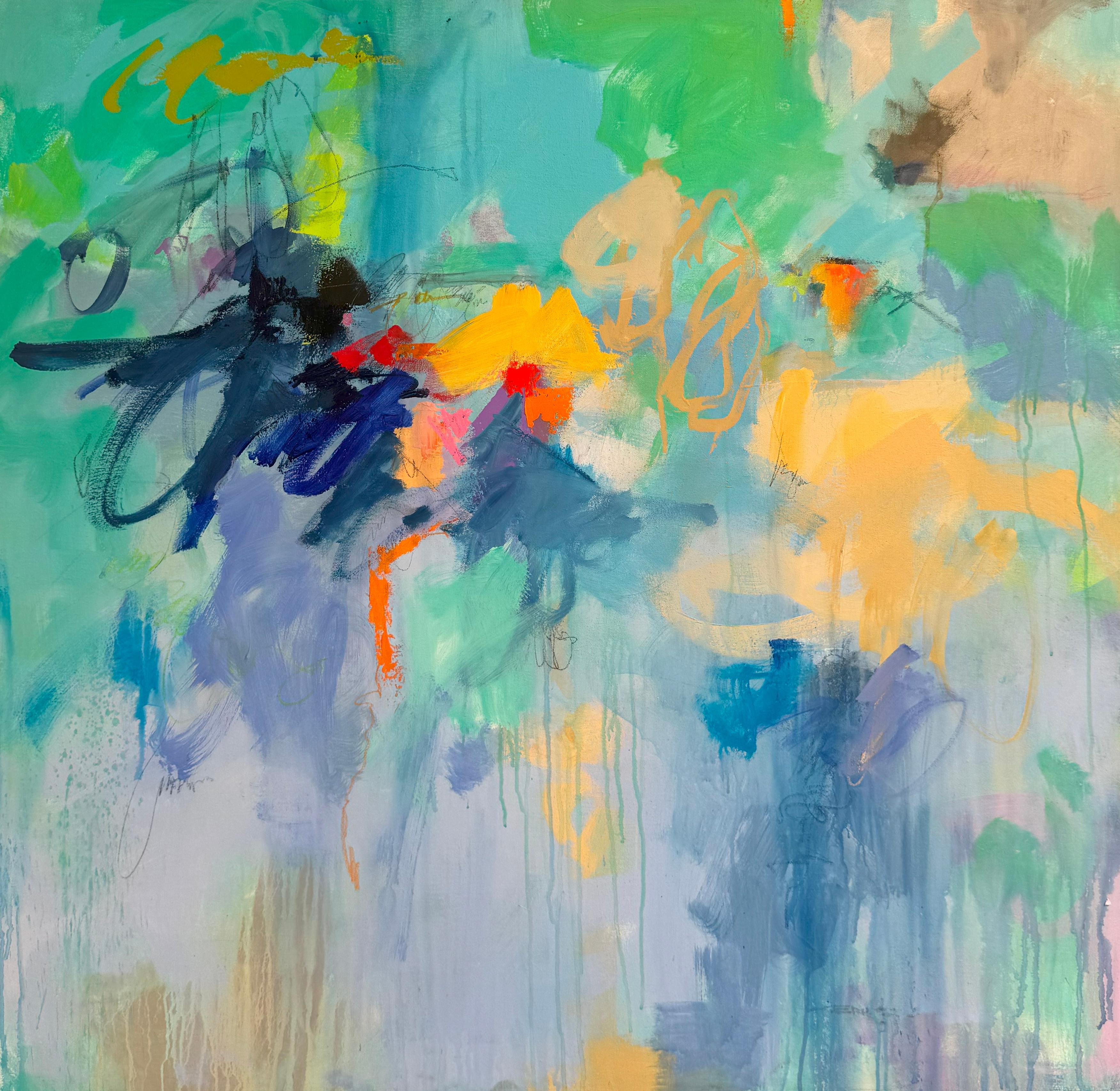 Abstract Painting de Charles Emery Ross - C.E. Ross "Junto al mar, junto al hermoso mar", 48x48 Pintura abstracta sobre lienzo