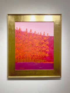 E.C.E. Ross Ross, ""Fuchsia-Bäume", Bunte abstrakte Waldlandschaft Acryl auf Leinwand