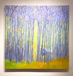 C.E. Ross, "Hidden Forest", Colorful Abstract Forest Landscape Acrylic on Canvas