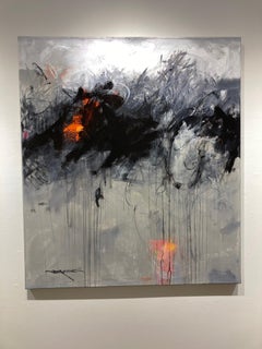 C.E. Ross, "Lost Horizons", Dark Stormy Abstract Painting on Canvas